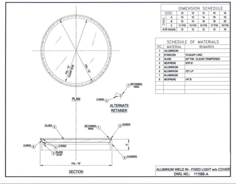DWG No 111588-A - Aluminum Weld In - Fixed Light W:O Cover.png