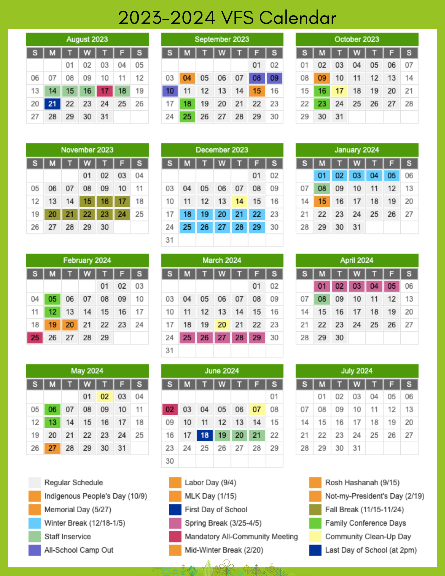 Calendar — The Village Free School
