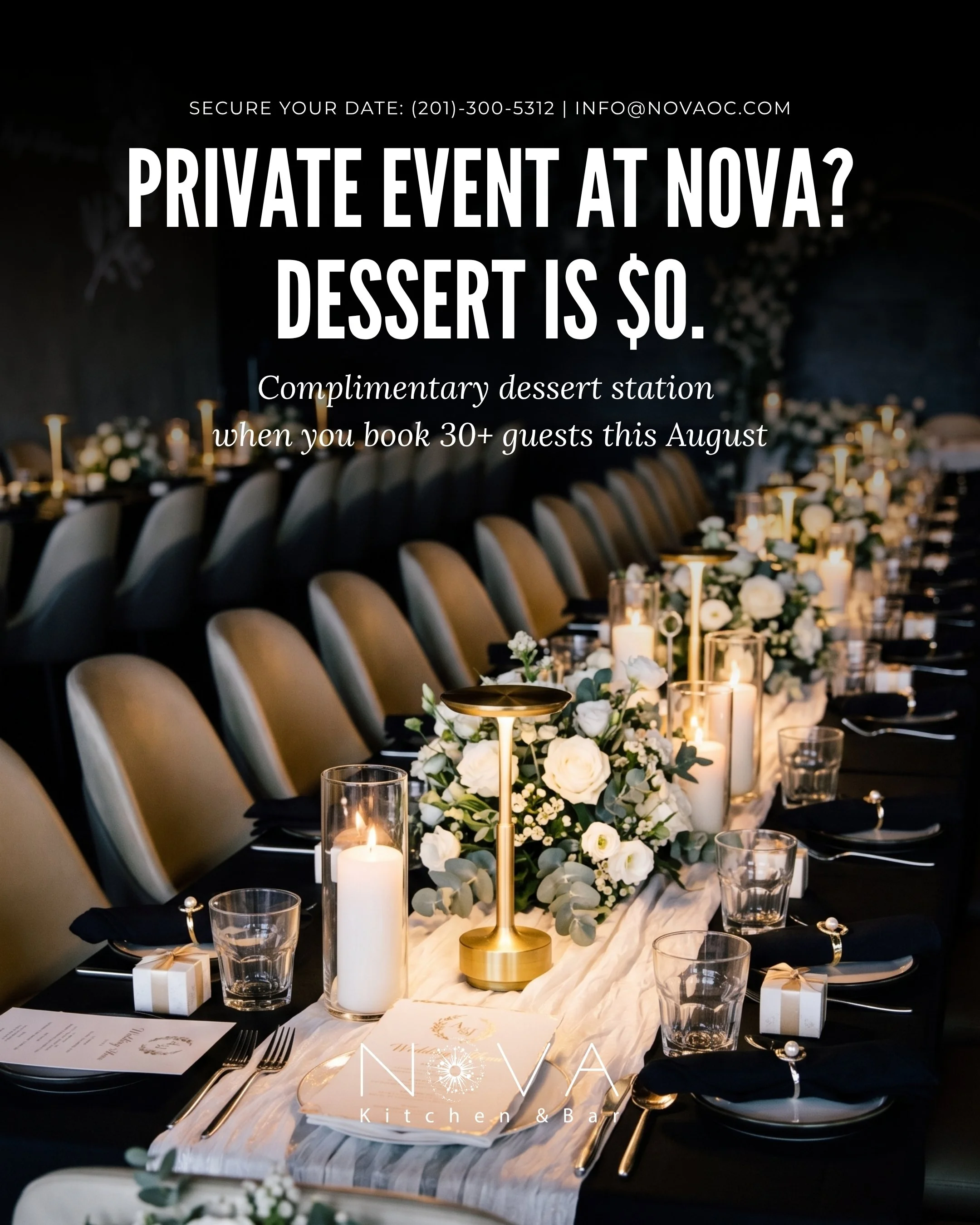 NOVA's private event deals in August 2026