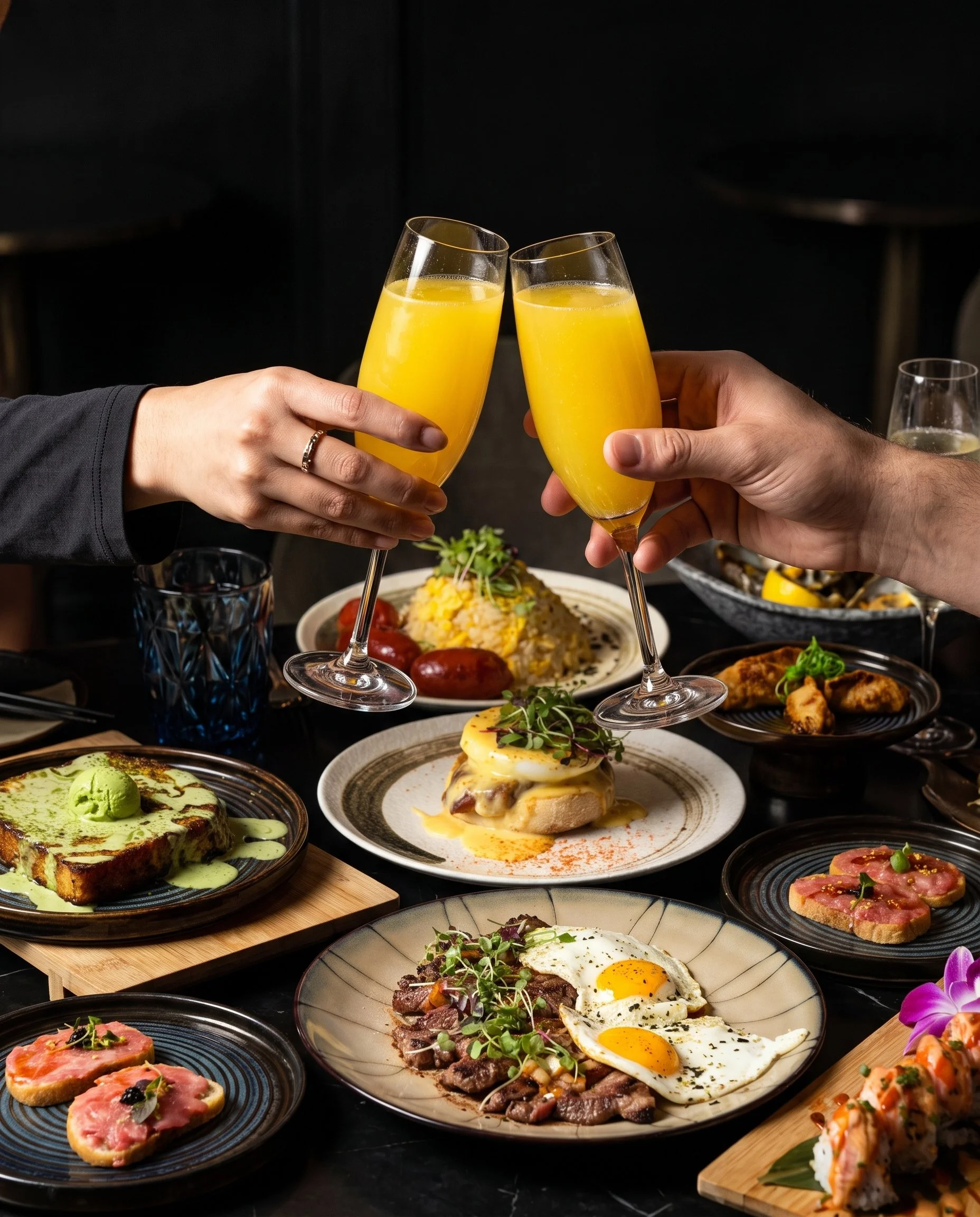 Free bottomless mimosas with limitless brunch every Sunday