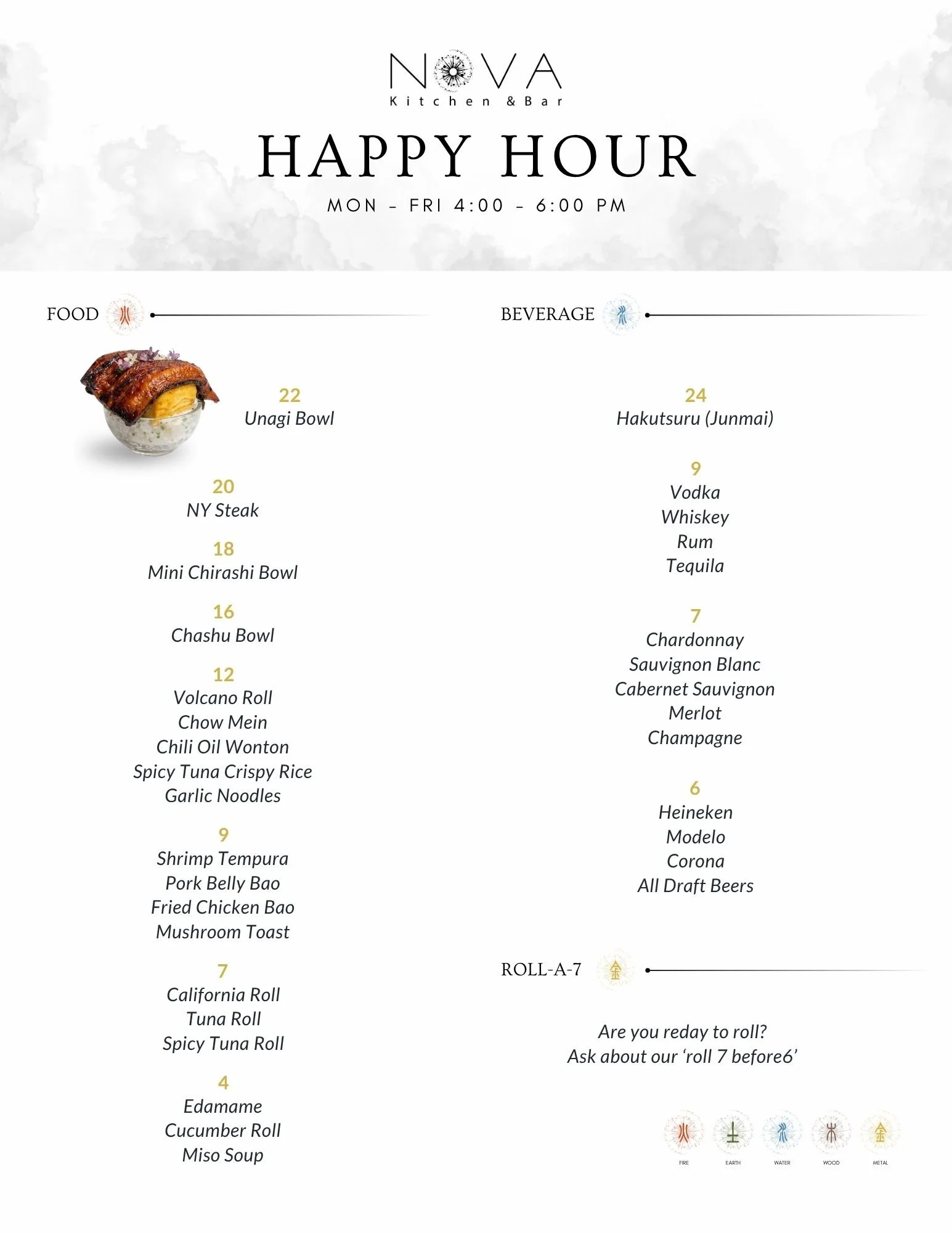 NOVA Happy Hour Menu