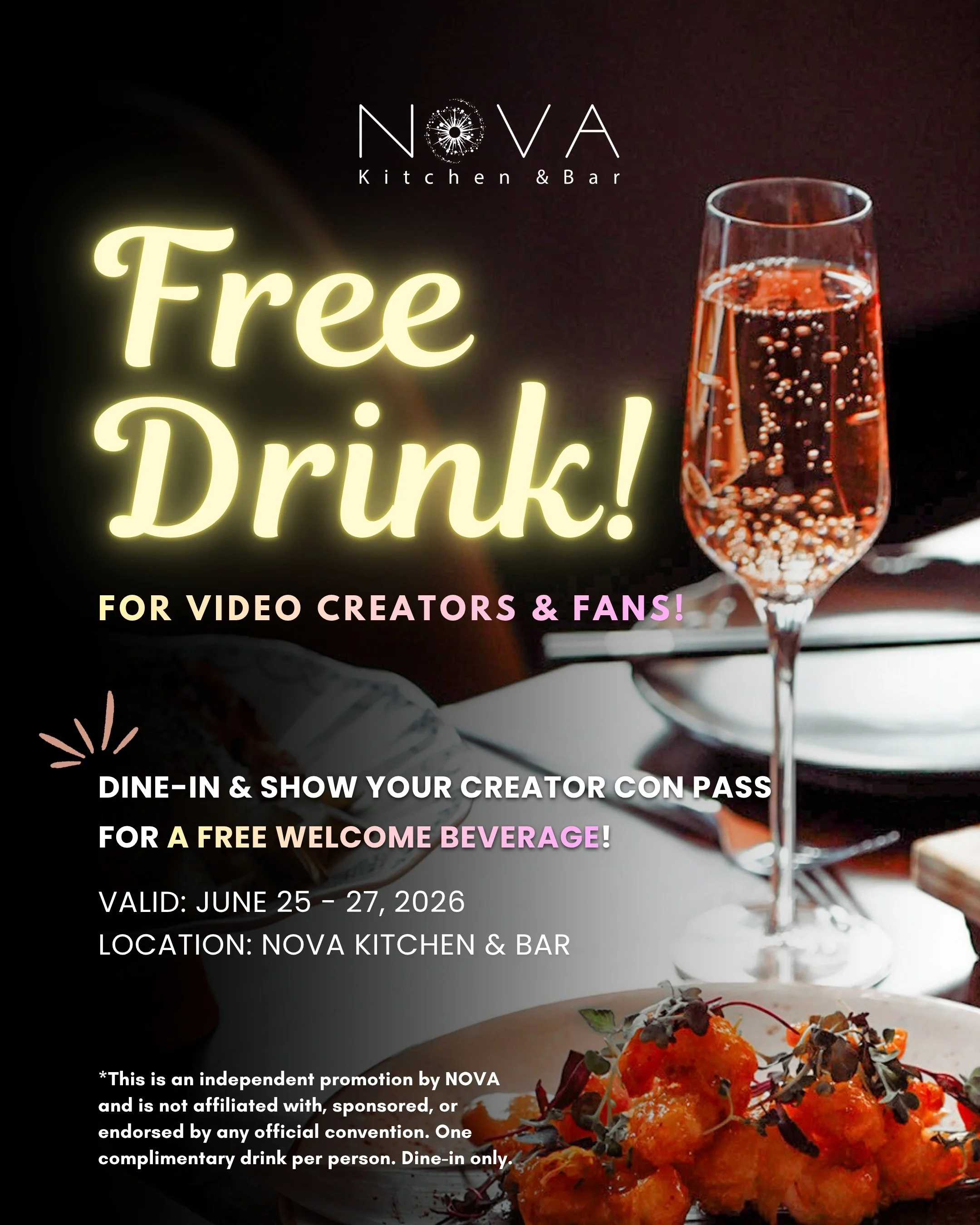 Free Drink with Vidcon Pass 2026 during June 25 - 27