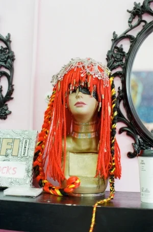 “Firefox” a braided wig made by Susan Oludele