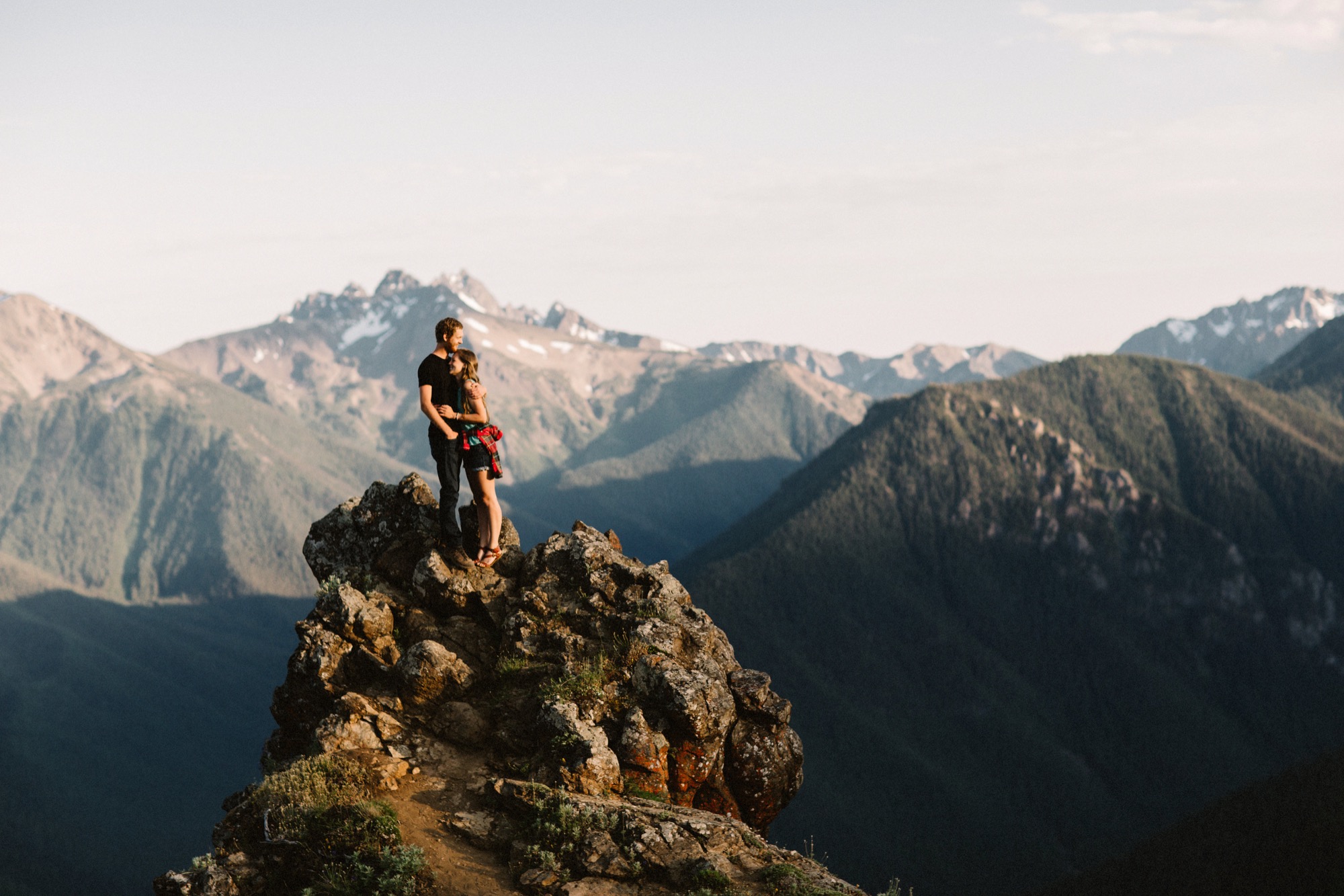 2. Nature Lovers Marrying his love for the outdoors with his gift for putting people at ease, Seattle-based wedding and adventure photographer Greg Balkin shoots couples in the wild. The self-proclaimed professional third-wheeler takes his subjects backcountry camping and wakes them at sunrise to capture “Adventure Love Stories,” set in alpenglow…