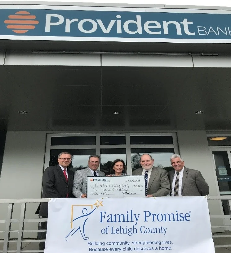 Pictured L to R: Steve Kovacs FPLV Treasurer, Tony Crimaldi, FPLV Chairman, Jane Kurek, Executive Director of the Provident Bank Foundation, Jim Byrnes, FPLV Executive Director and Trevor Hart, Vice President/Marketing Manager of Provident Bank.