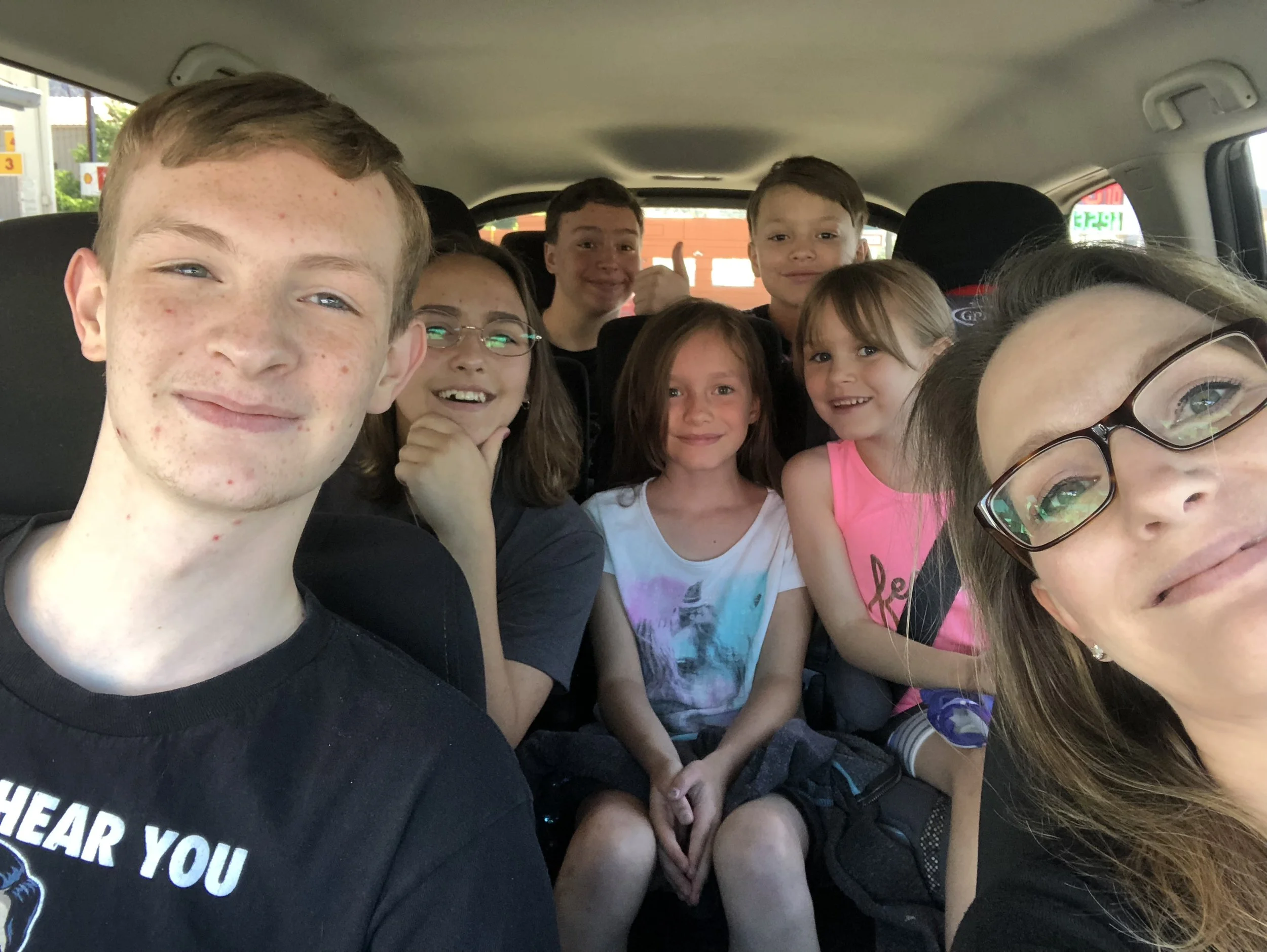 Kat Lilley and her six kids.