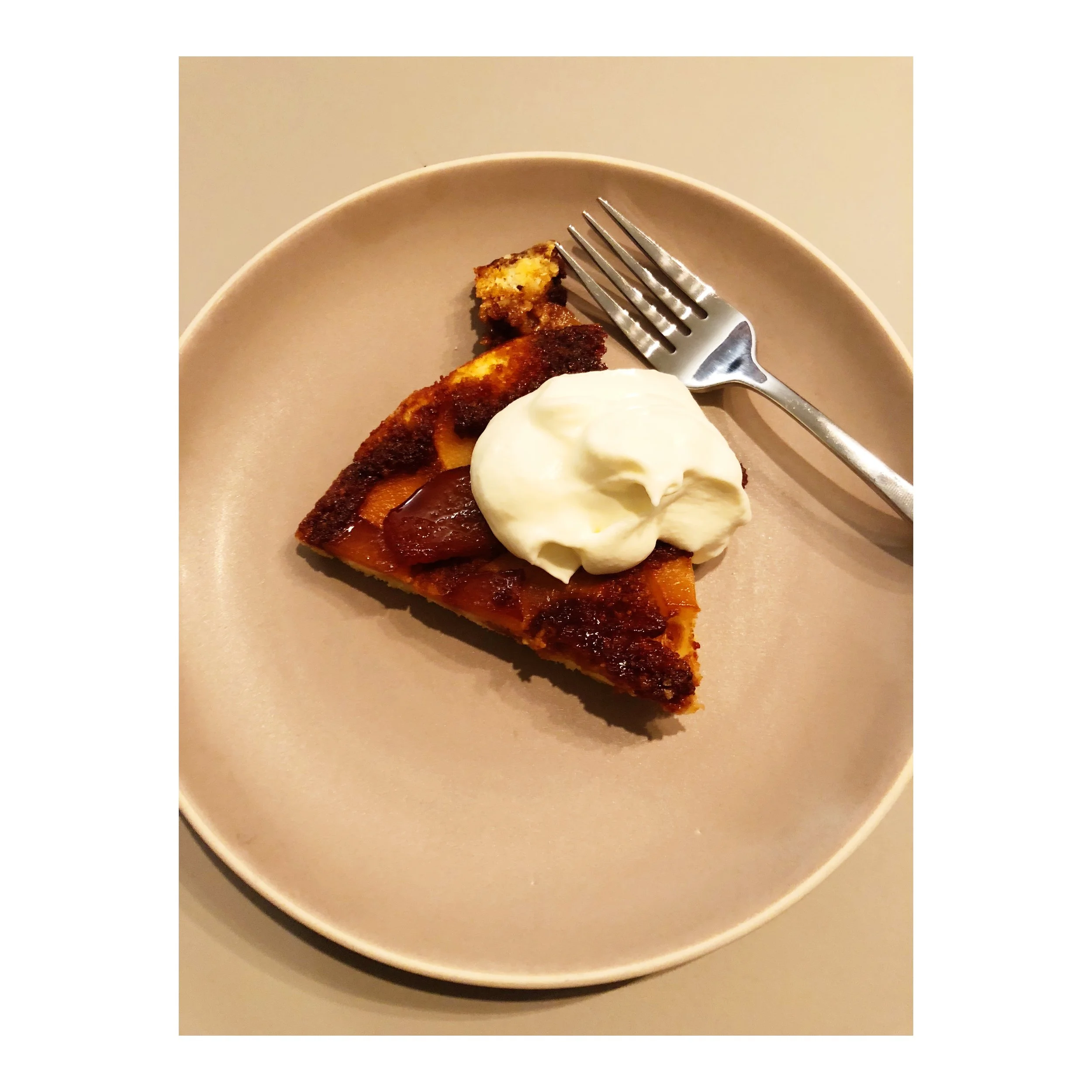 Pear Almond Cake in a Pan