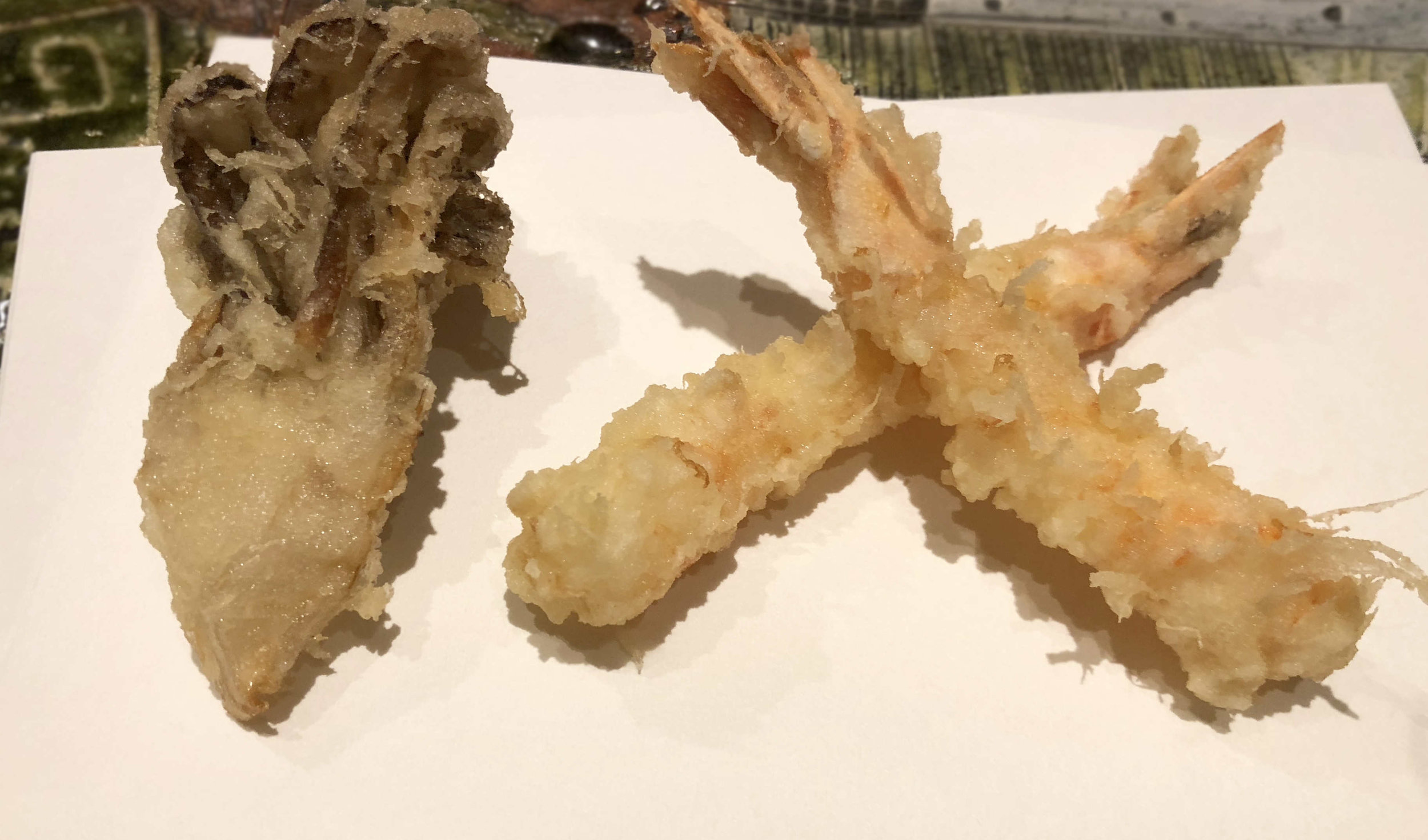 An umami blast - shrimp and mushroom tempura