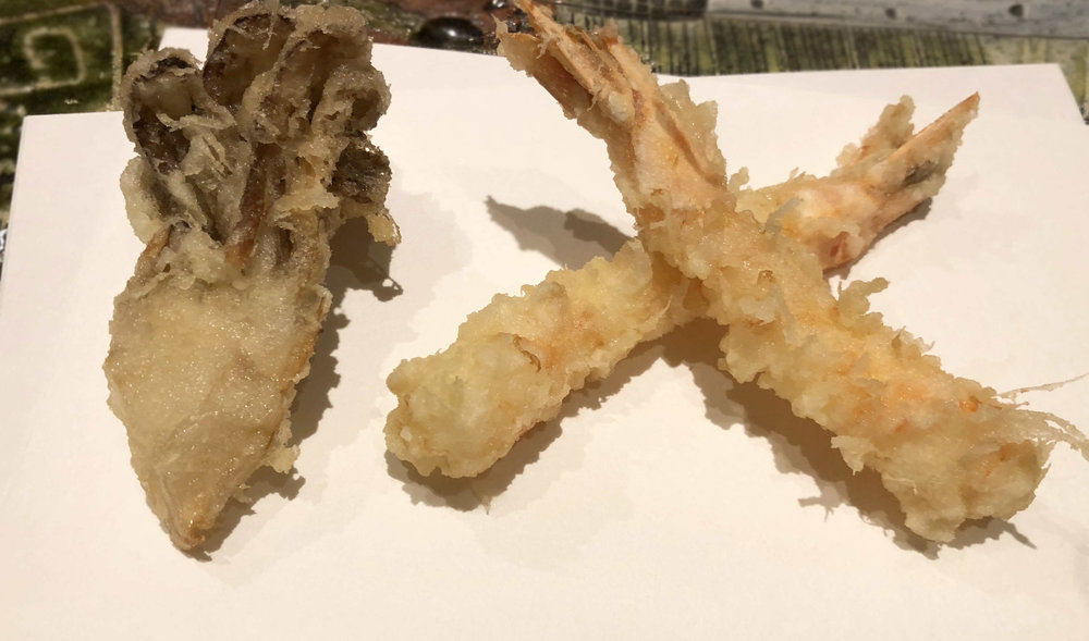 An umami blast - shrimp and mushroom tempura