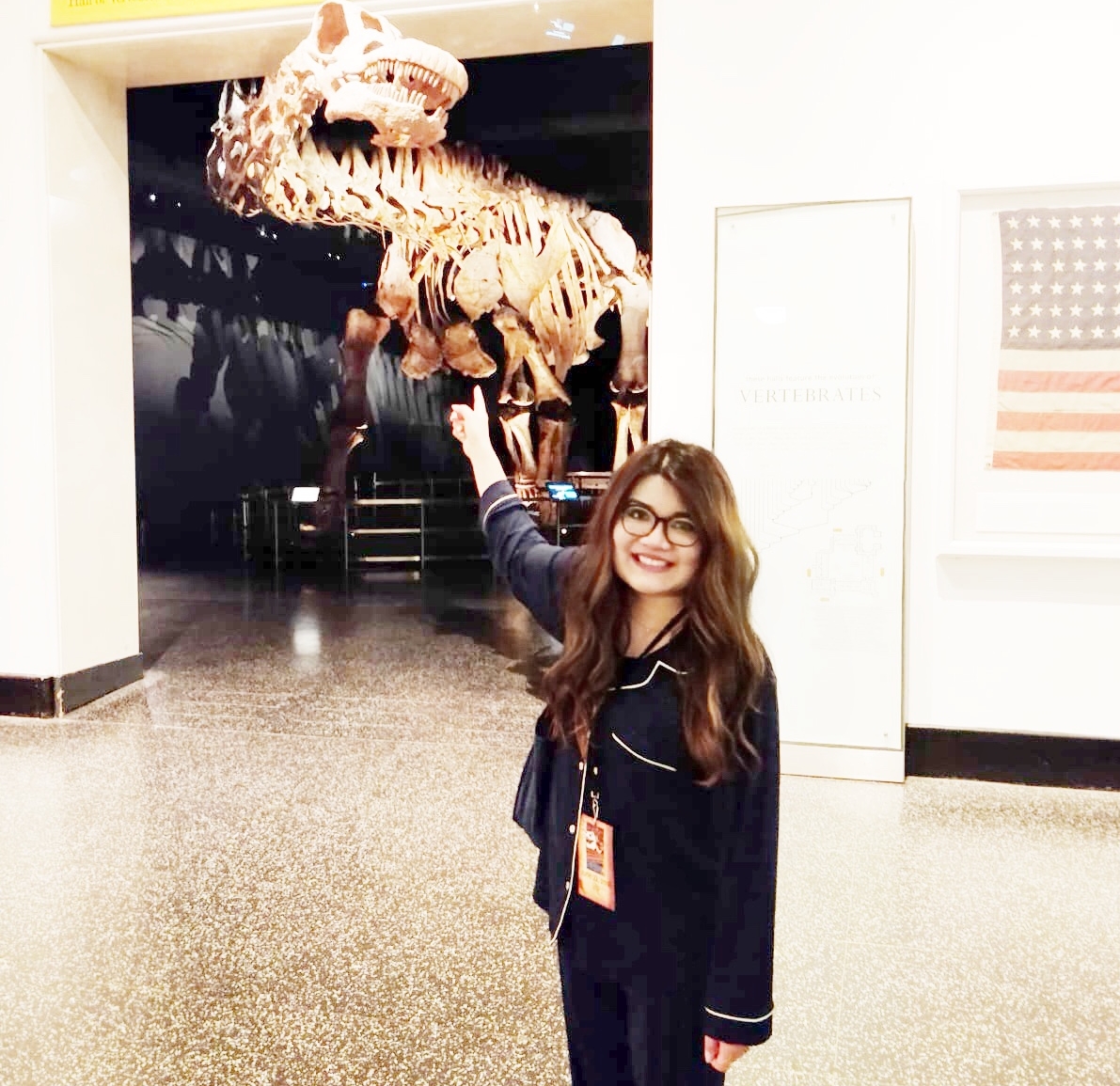 Wearing my Eberjey Gisele PJs at the American Museum of Natural History Grown-up Sleepover in June (yes, I party hard).
