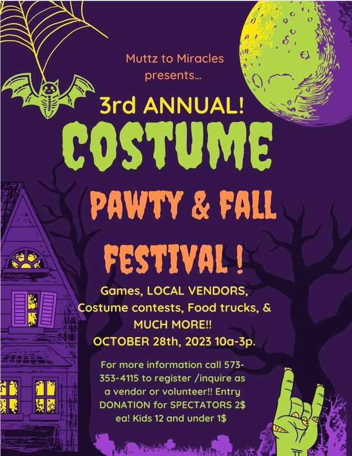 MUTTZ to Miracles 3rd Annual Costume Pawty & Fall Festival!