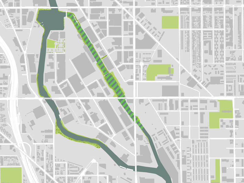 Green stripes show the area we are trying to deauthorize