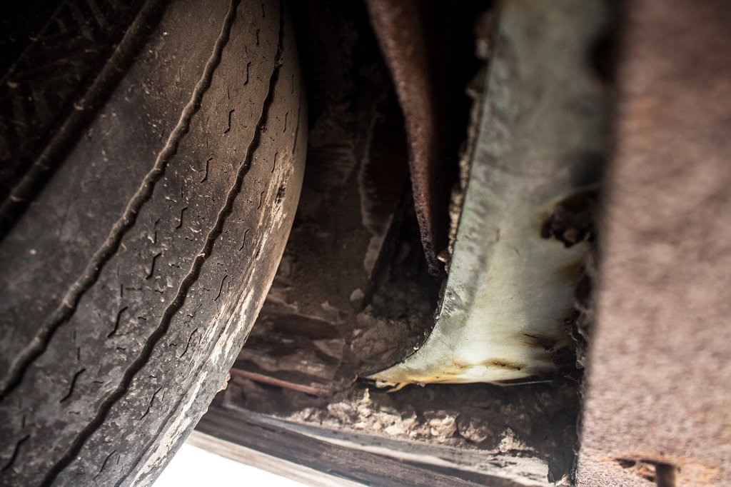   Concrete Traffic wheel detail. Photo by Anna Weiss-Pfau.  