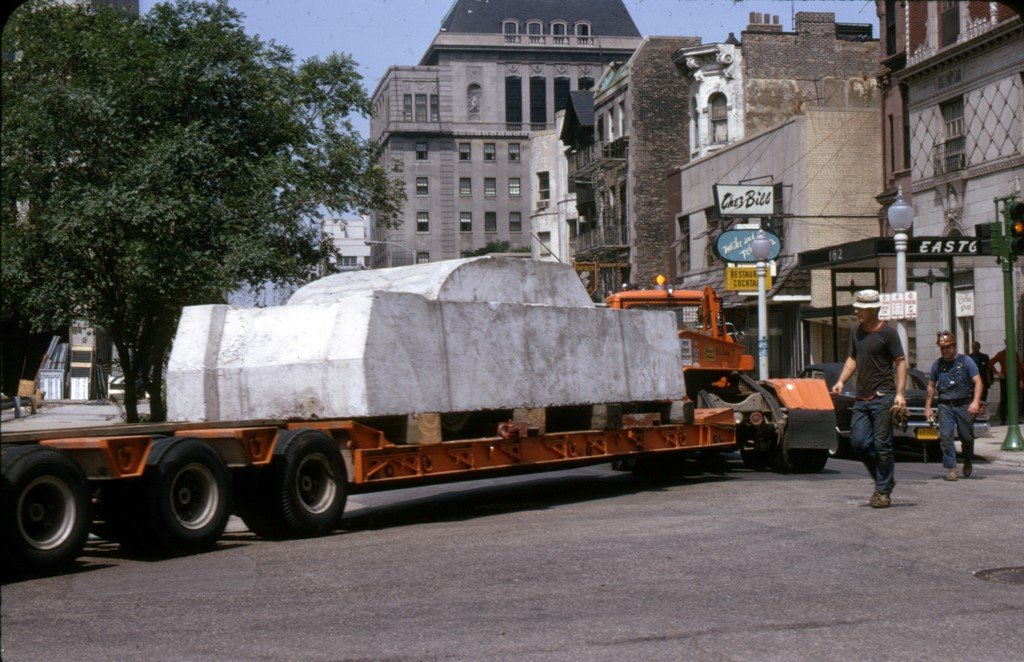   Transportation of Concrete Traffic to the University of Chicago, June 1970. Collection of the Museum of Contemporary Art Chicago Library and Archives. Photo © MCA Chicago.  