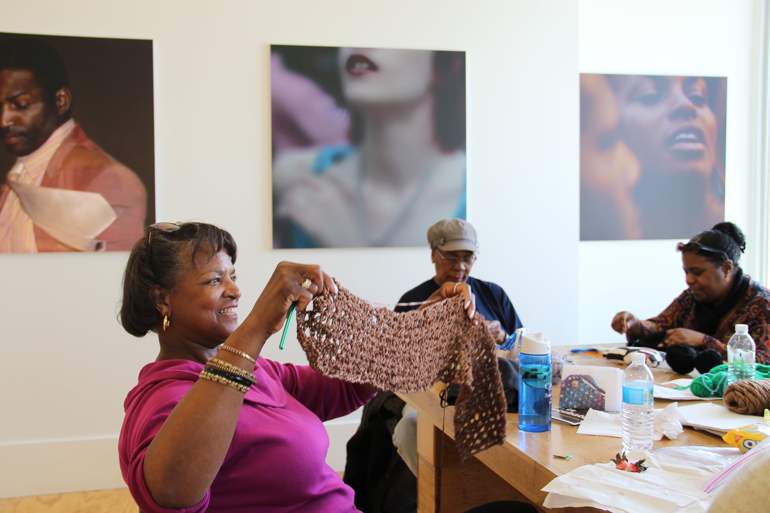  Committed Knitters at APL’s Arts Incubator. 