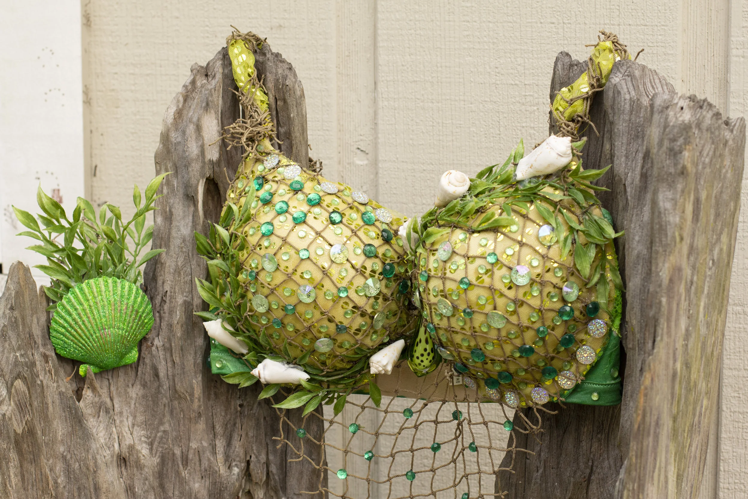 Green Top 38D Top with Hair Clip On Wood.jpg