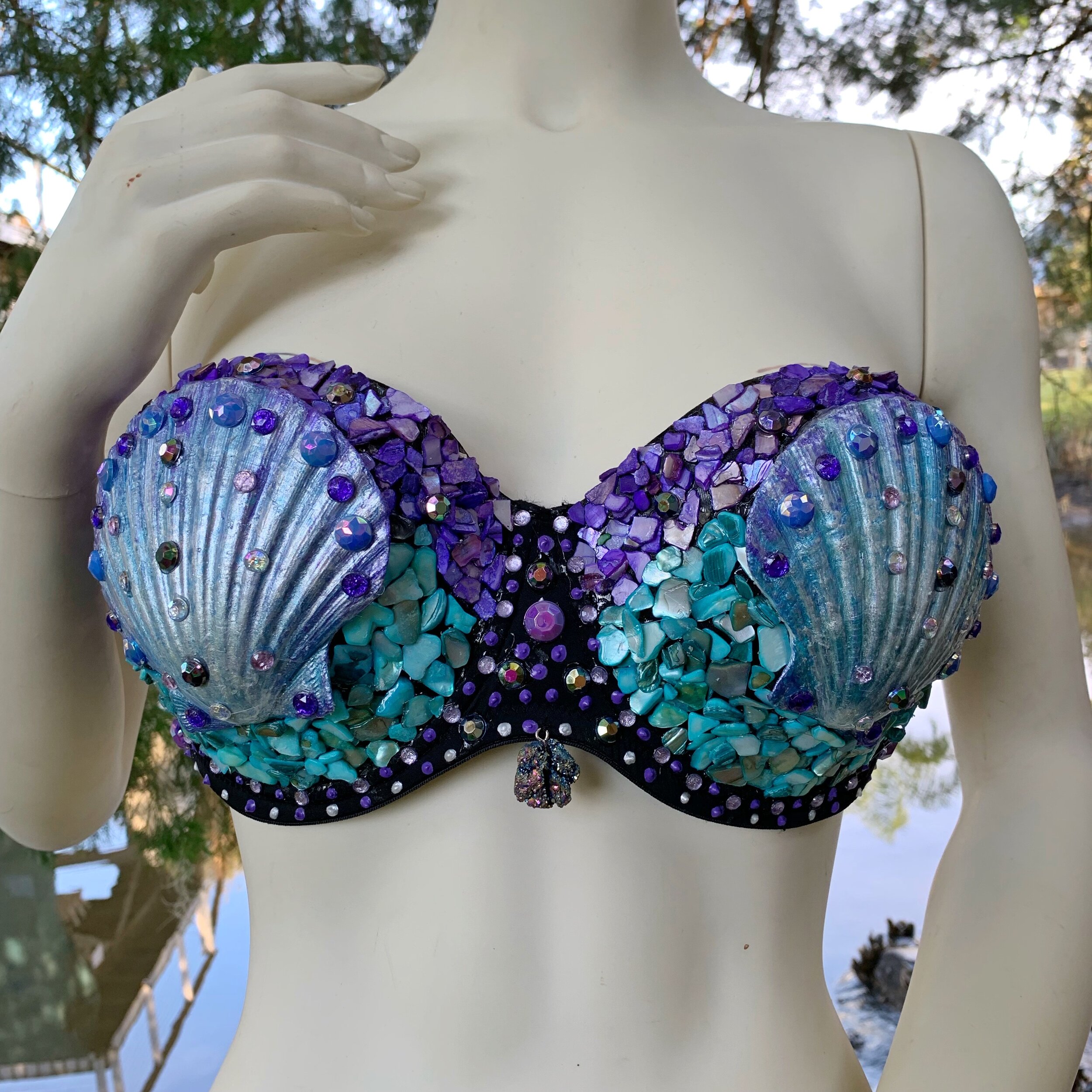 Ready to - Galactic Breast-tastic Purple, Blue and Teal Seashell — Squatch & Siren