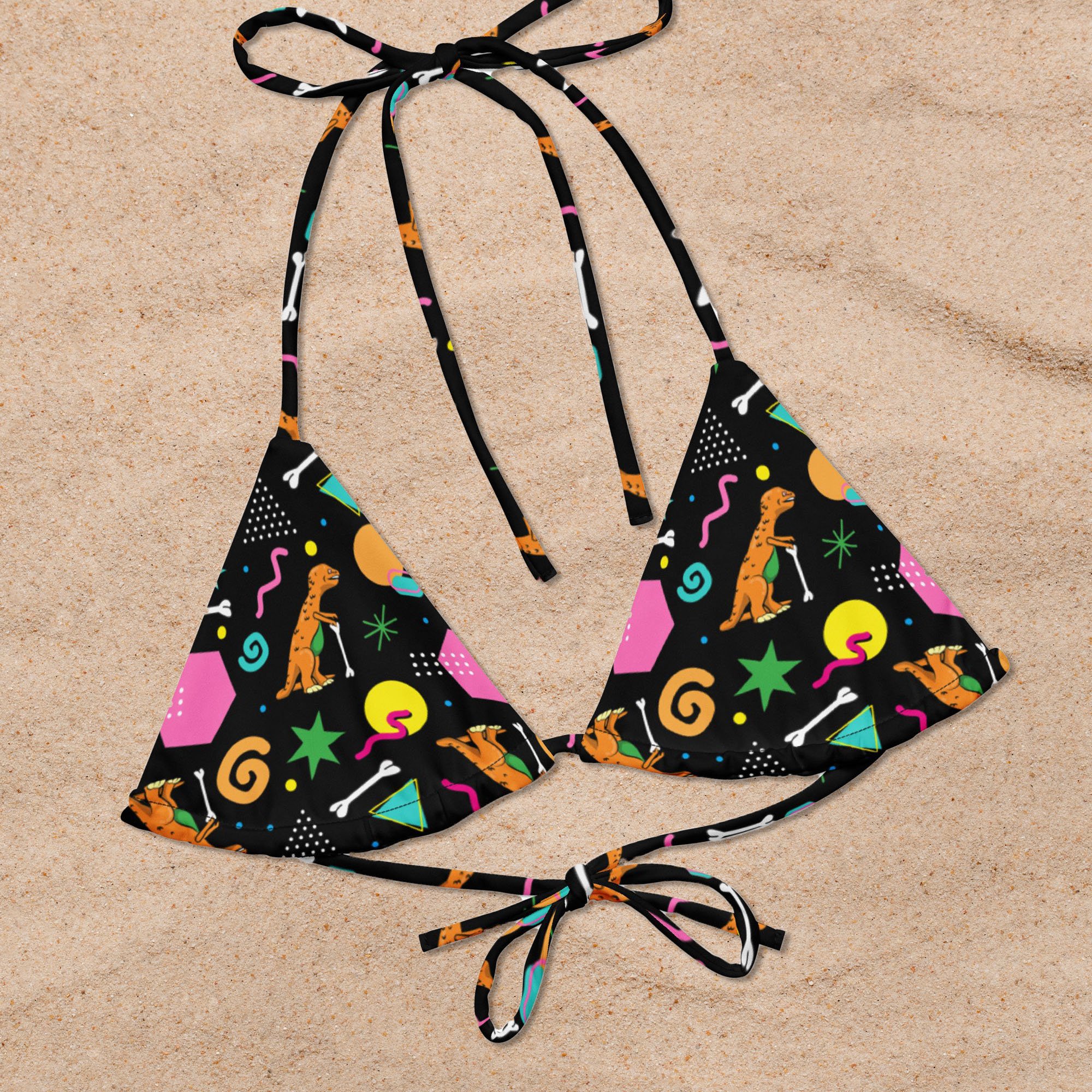 Rex the Dino String Bikini top in sand.jpg