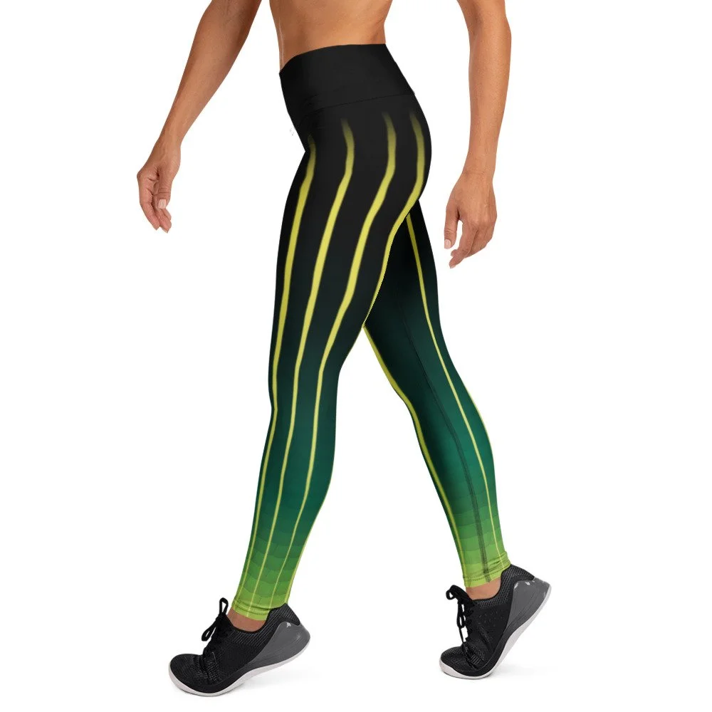 Six-Line Race Runner Yoga Leggings - No Pocket