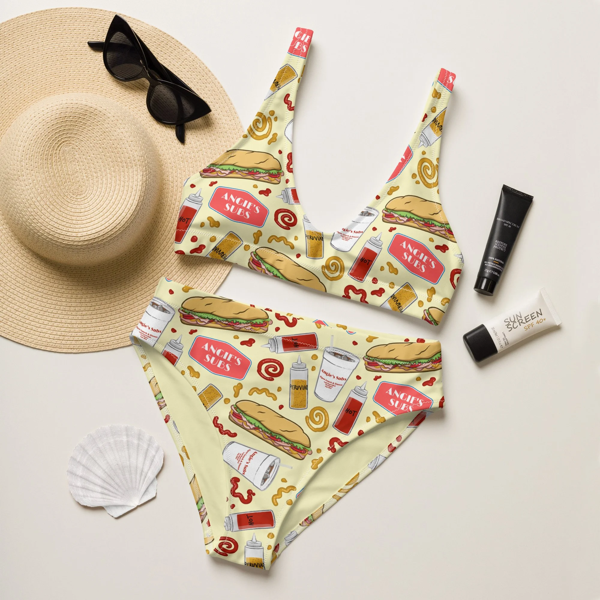 Angie's Subs Eco-Friendly High Waisted Bikini Set
