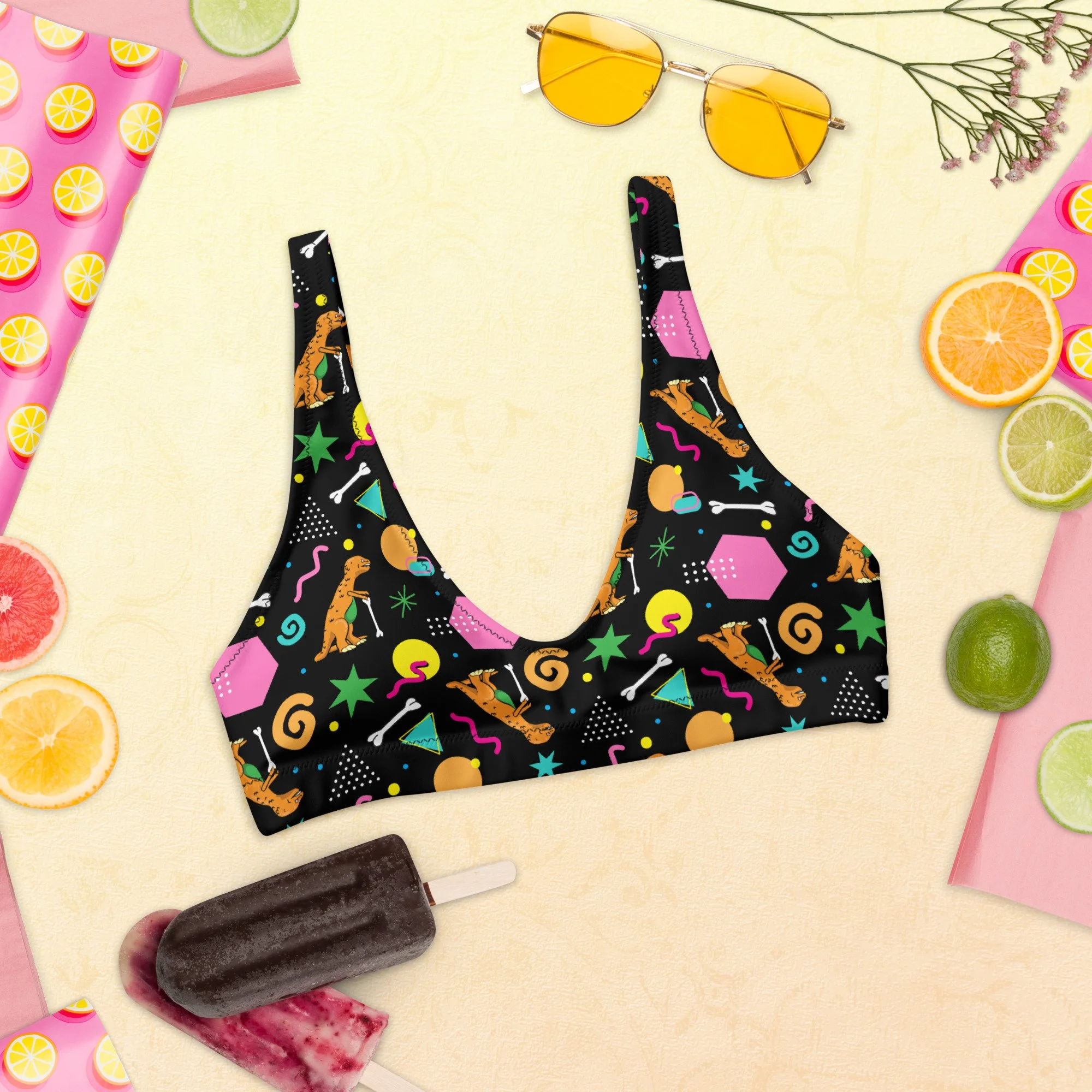Rex The Dino Eco-Friendly Sporty Bikini Top
