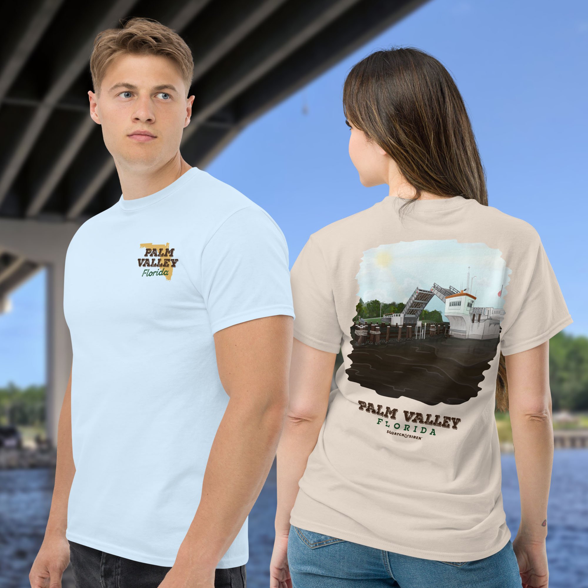 Palm Vallley Bridge T-Shirt - Bridge Up - Man and Woman.jpg