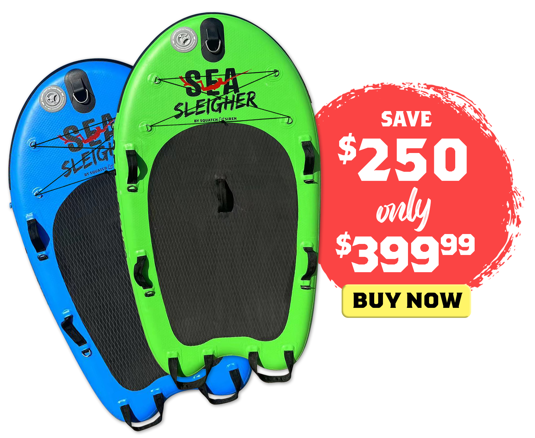 Sea Sleigher Durable Inflatable Rafts for Florida Aquatic Adventures by Squatch and Siren - Summer sale get yours today for $399.99