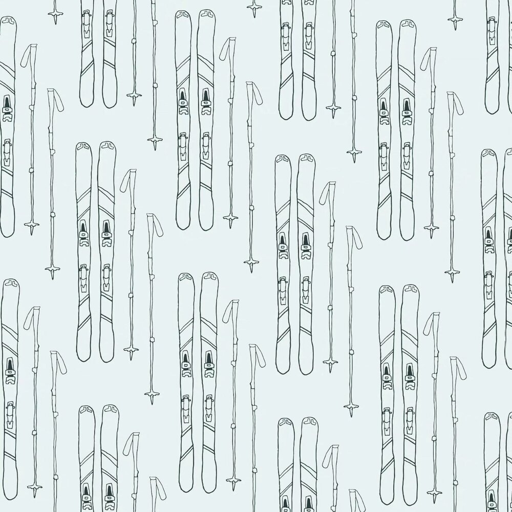 #skiseason is upon us! Did you know that backcountry skiing and pickleball are the top growing sports in the US right now? 

This week I entered a simple line drawing repeat into the @spoonflower serene wallscapes challenge. I've had a handful of alp