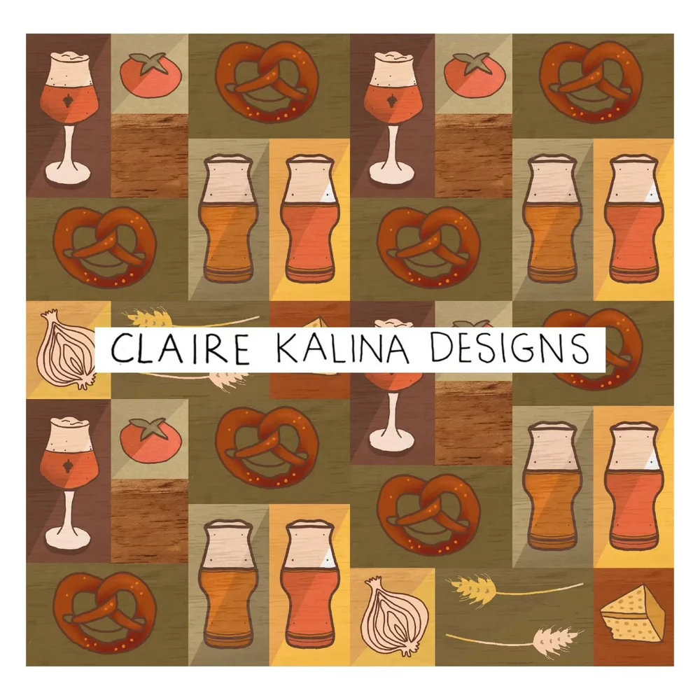 New Brewery design available in my #spoonflower shop! This one was inspired by my travels through the Alps last week. Can't wait to hear what you think. 

#repeatpattern #surfacepattern #printandpattern #brewerylife #softpretzels #customwallpaper