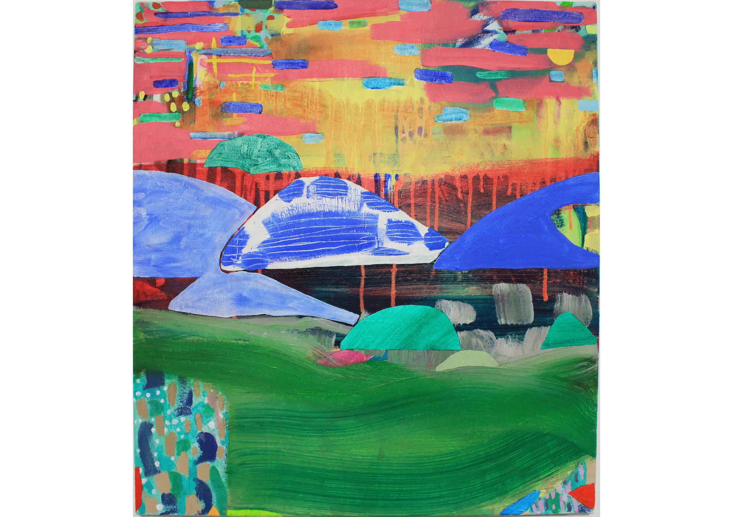 coucher de soleil depuis le château - Acrylic on Canvas