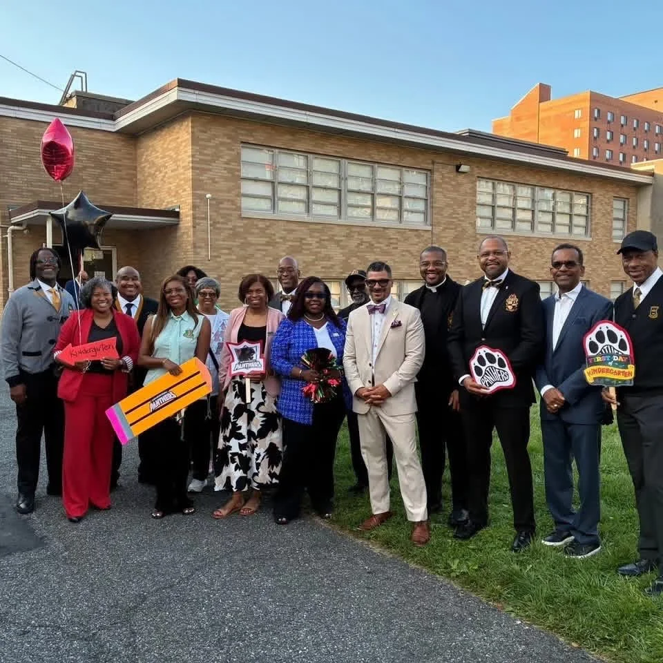 D9 greets new students on the first day of school at Capital Prep in New Rochelle