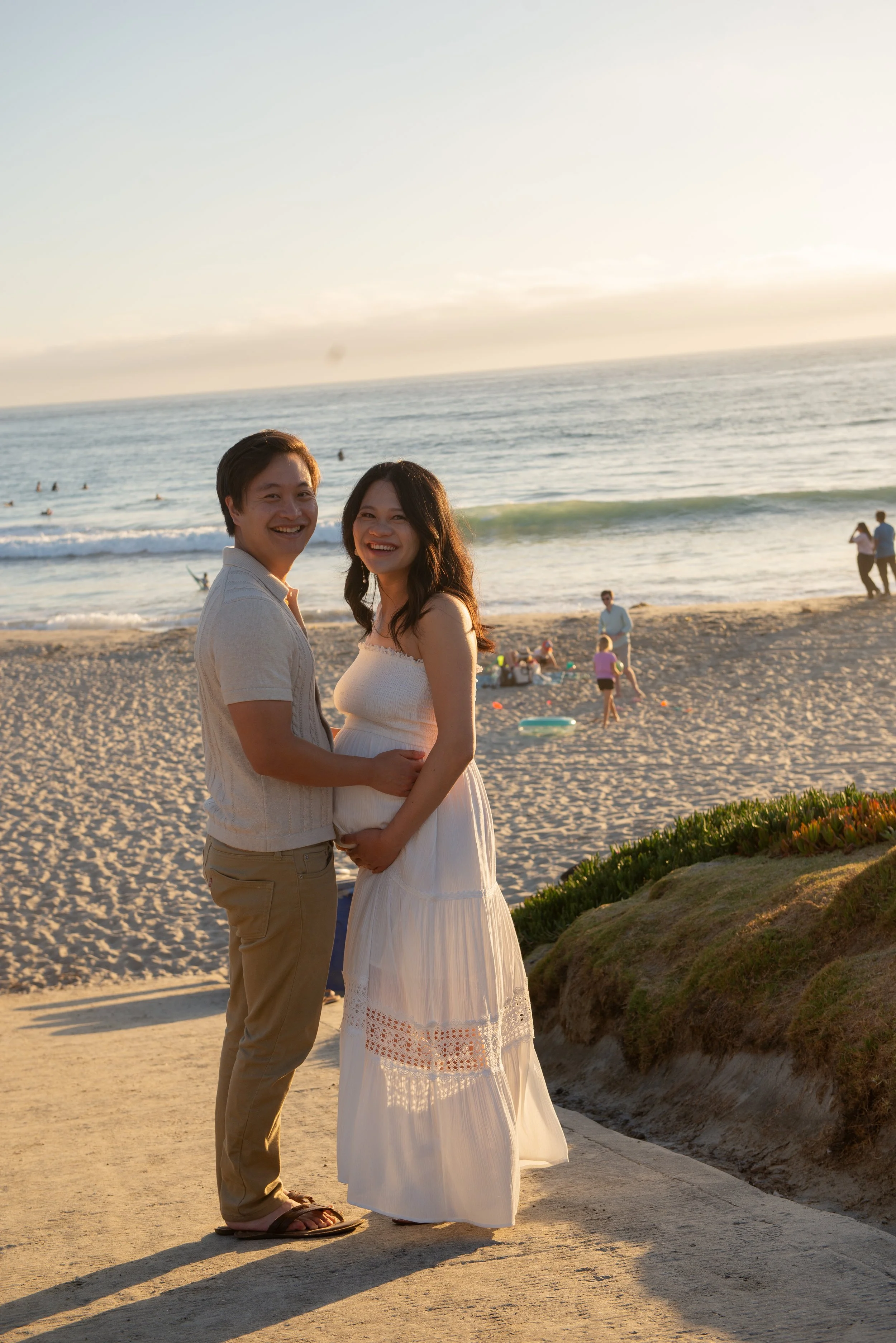 Becca and Daniel Del Mar Beach Maternity Session-145.jpg