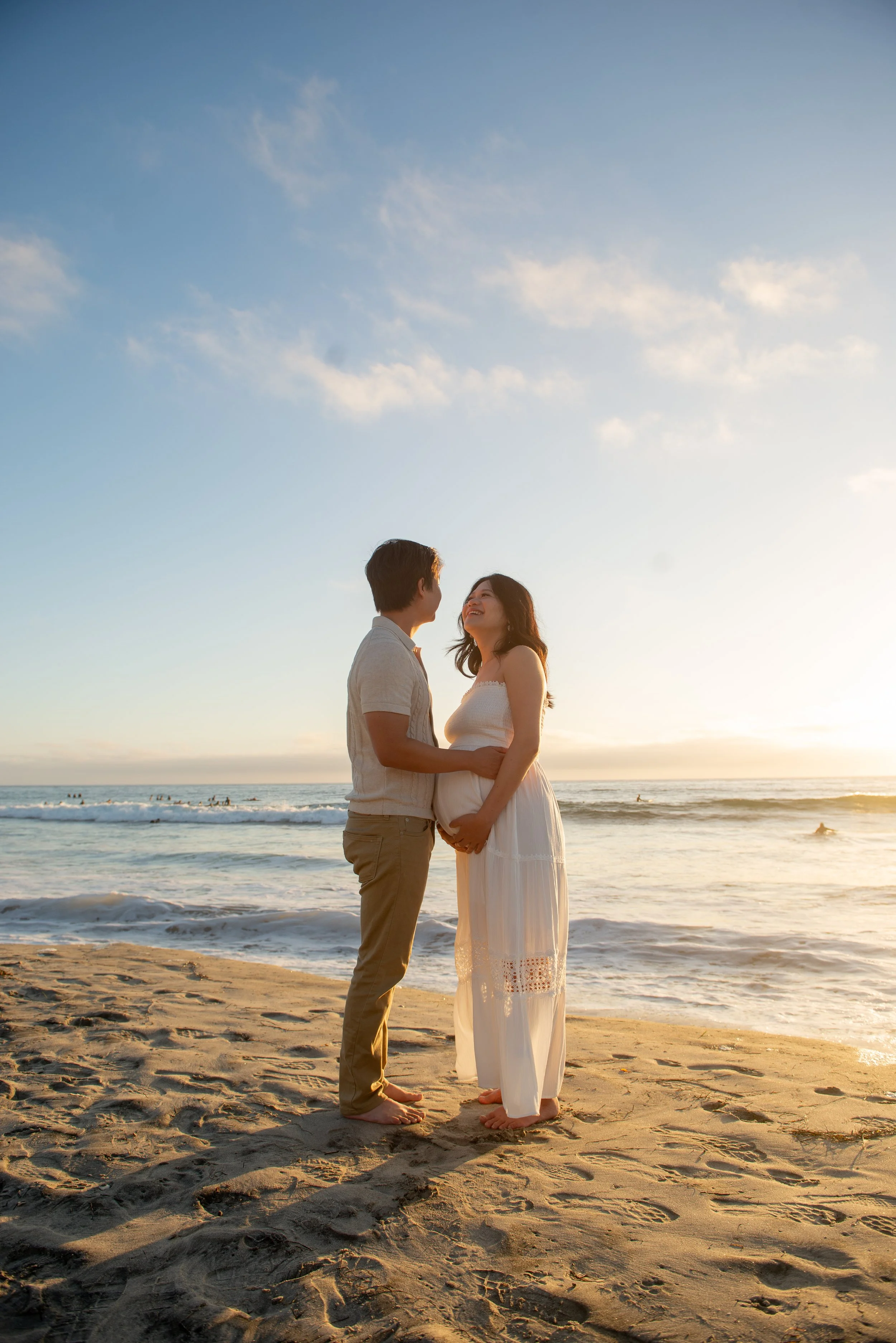 Becca and Daniel Del Mar Beach Maternity Session-155.jpg