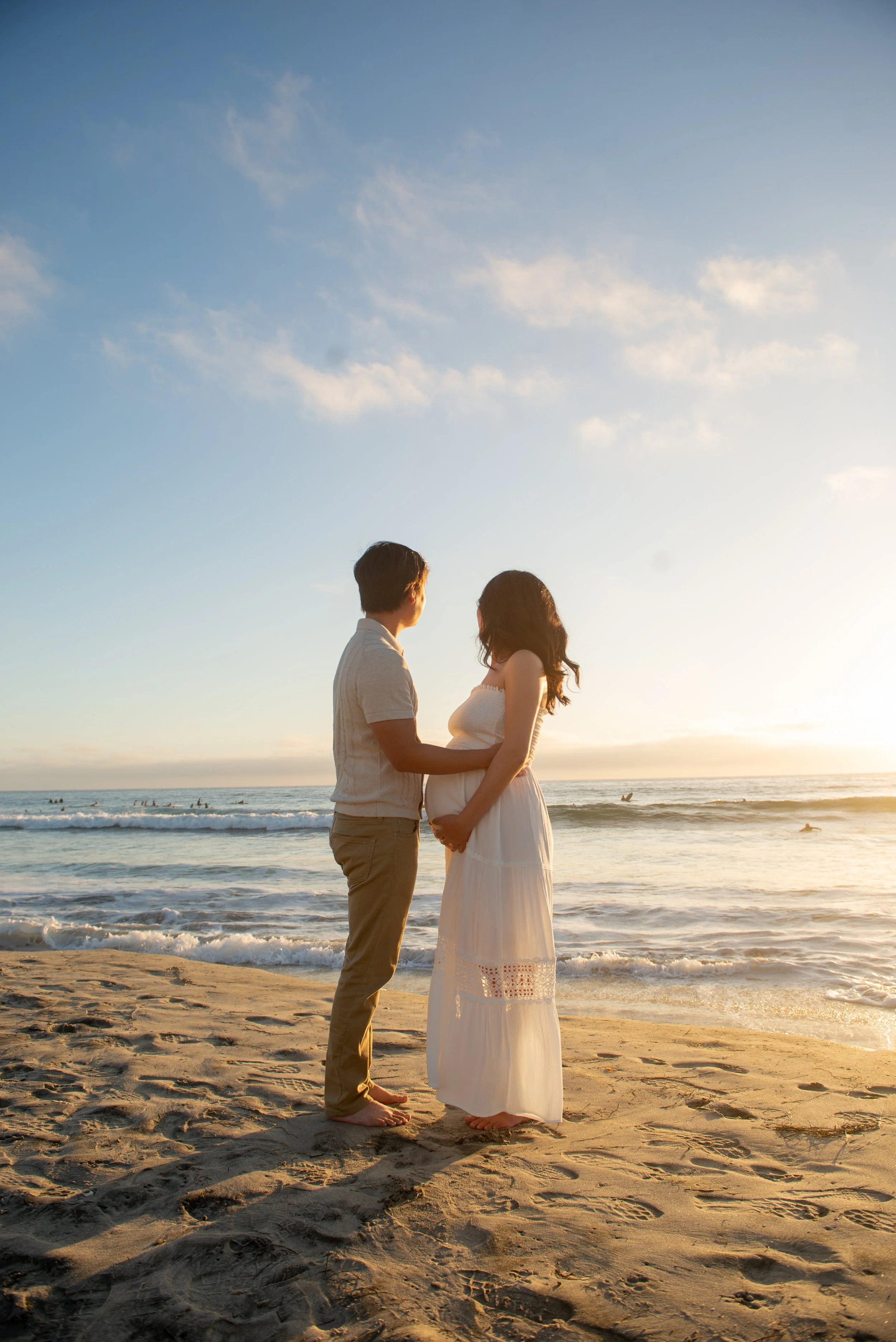 Becca and Daniel Del Mar Beach Maternity Session-156.jpg