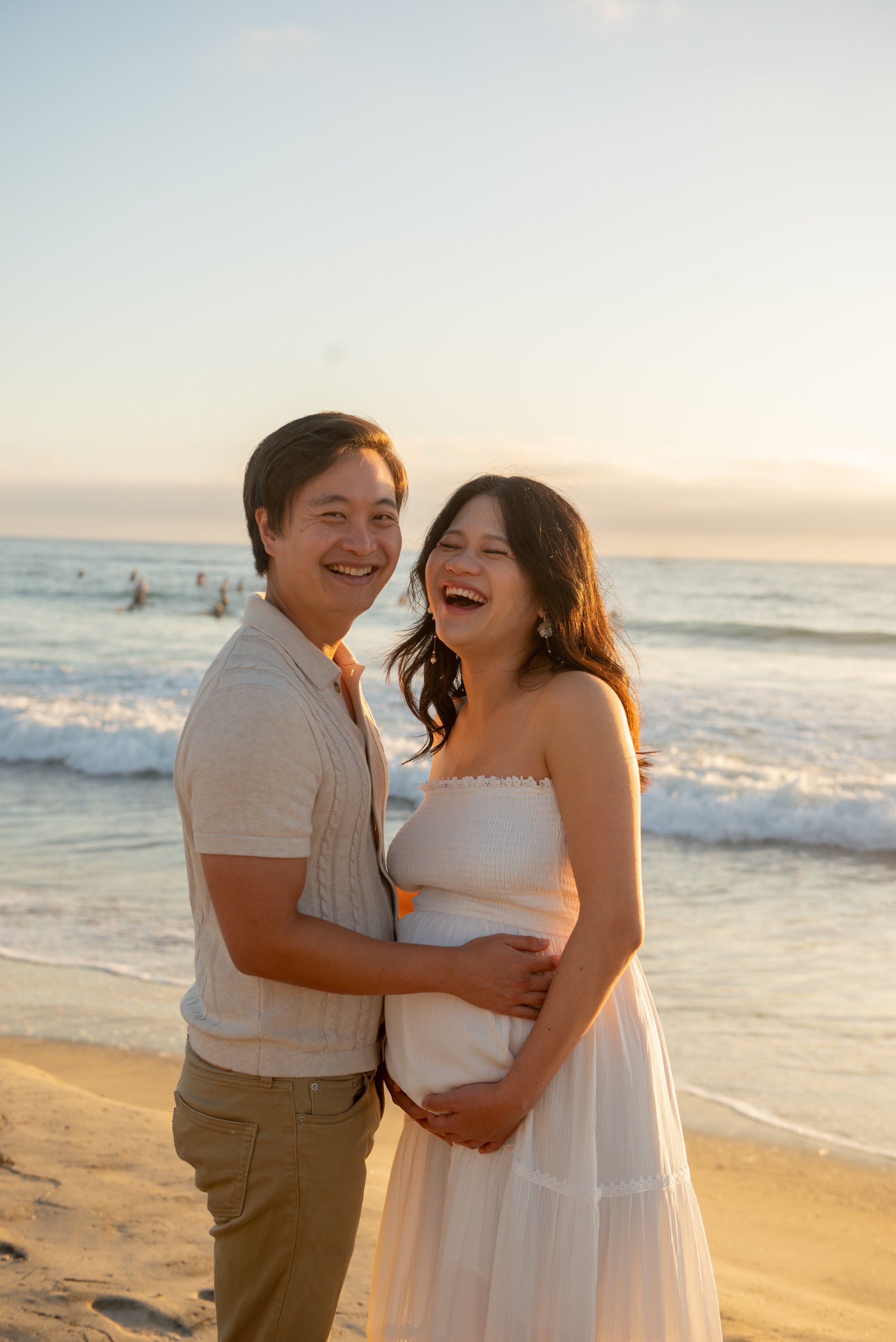 Becca and Daniel Del Mar Beach Maternity Session-164.jpg