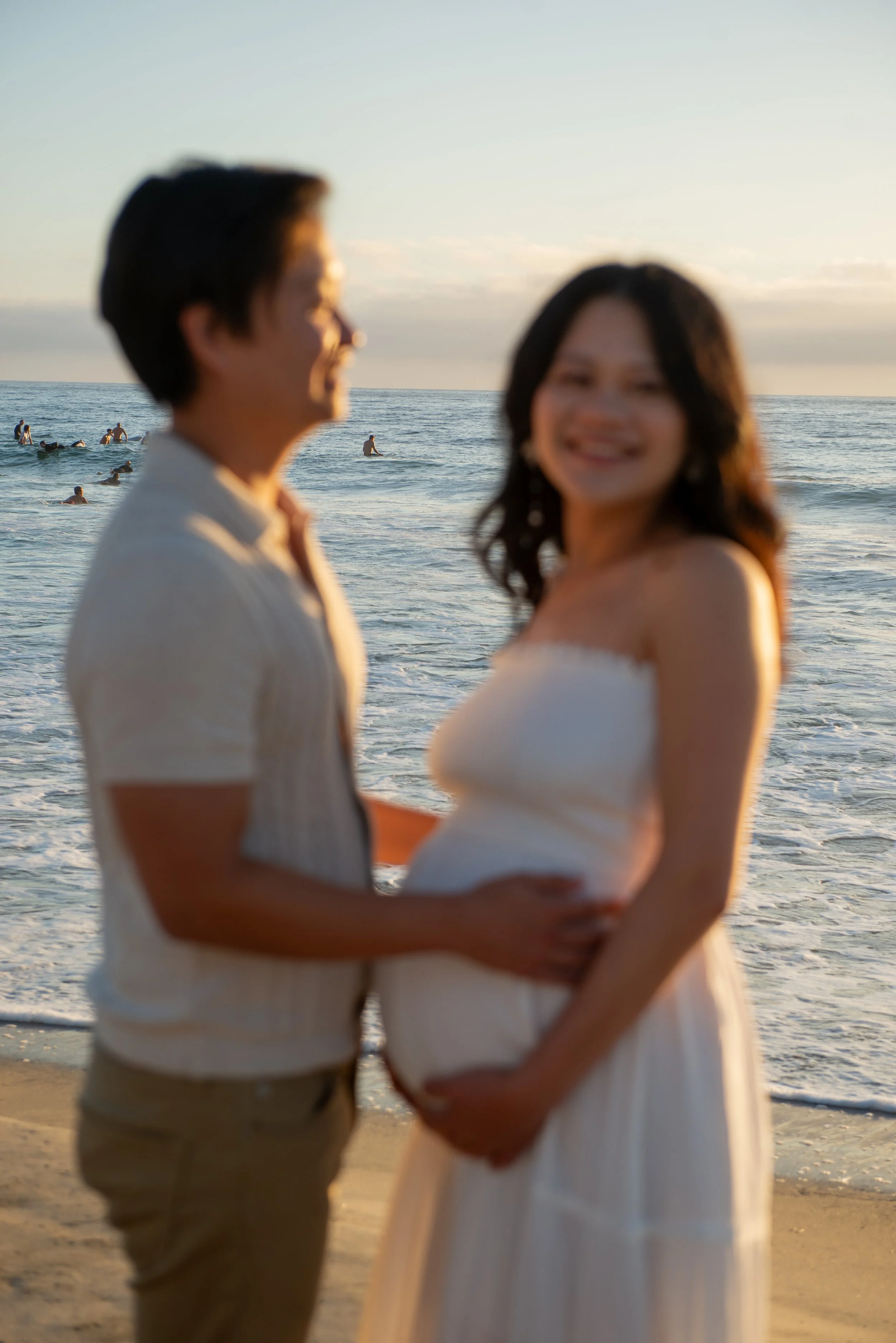 Becca and Daniel Del Mar Beach Maternity Session-163.jpg