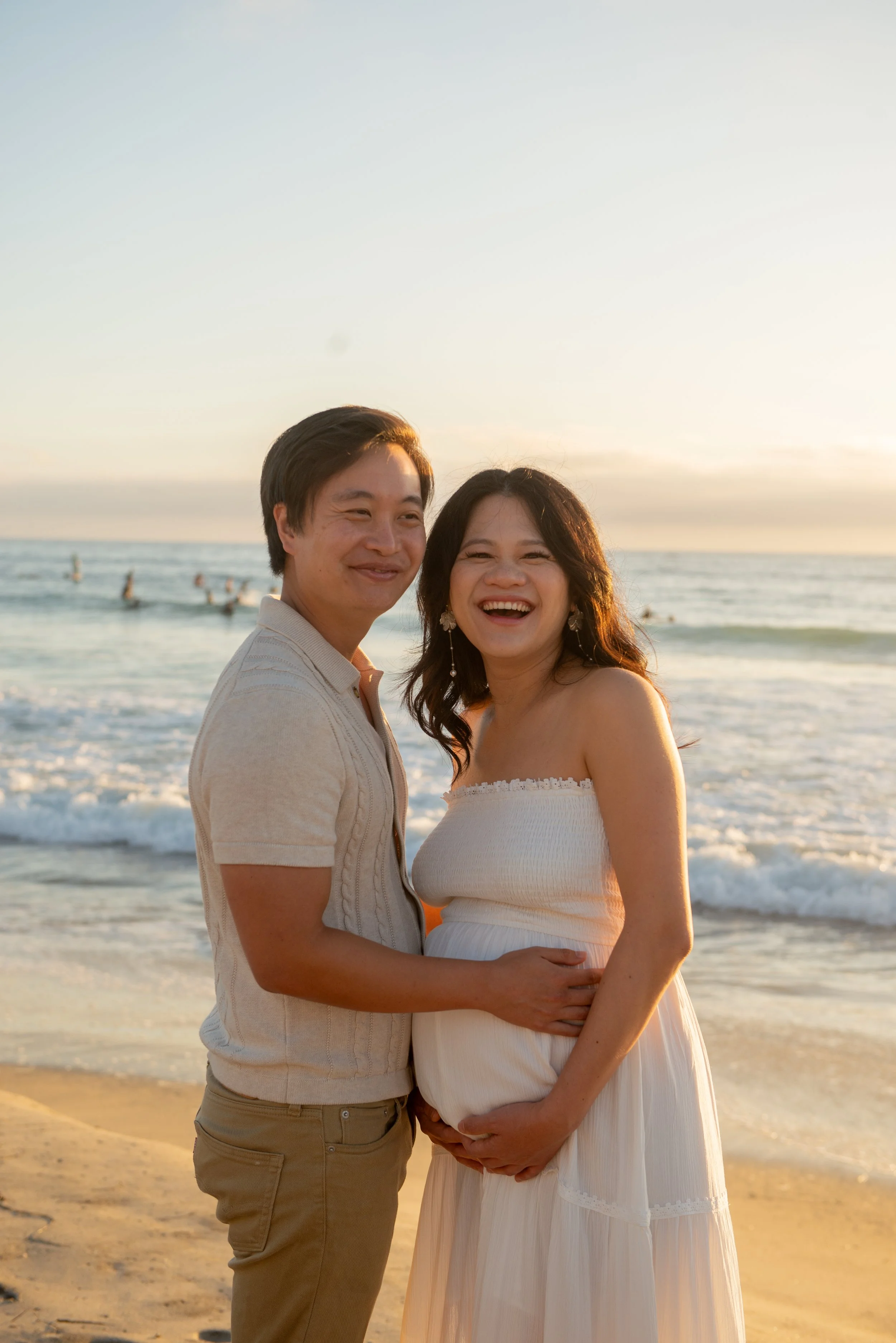 Becca and Daniel Del Mar Beach Maternity Session-165.jpg