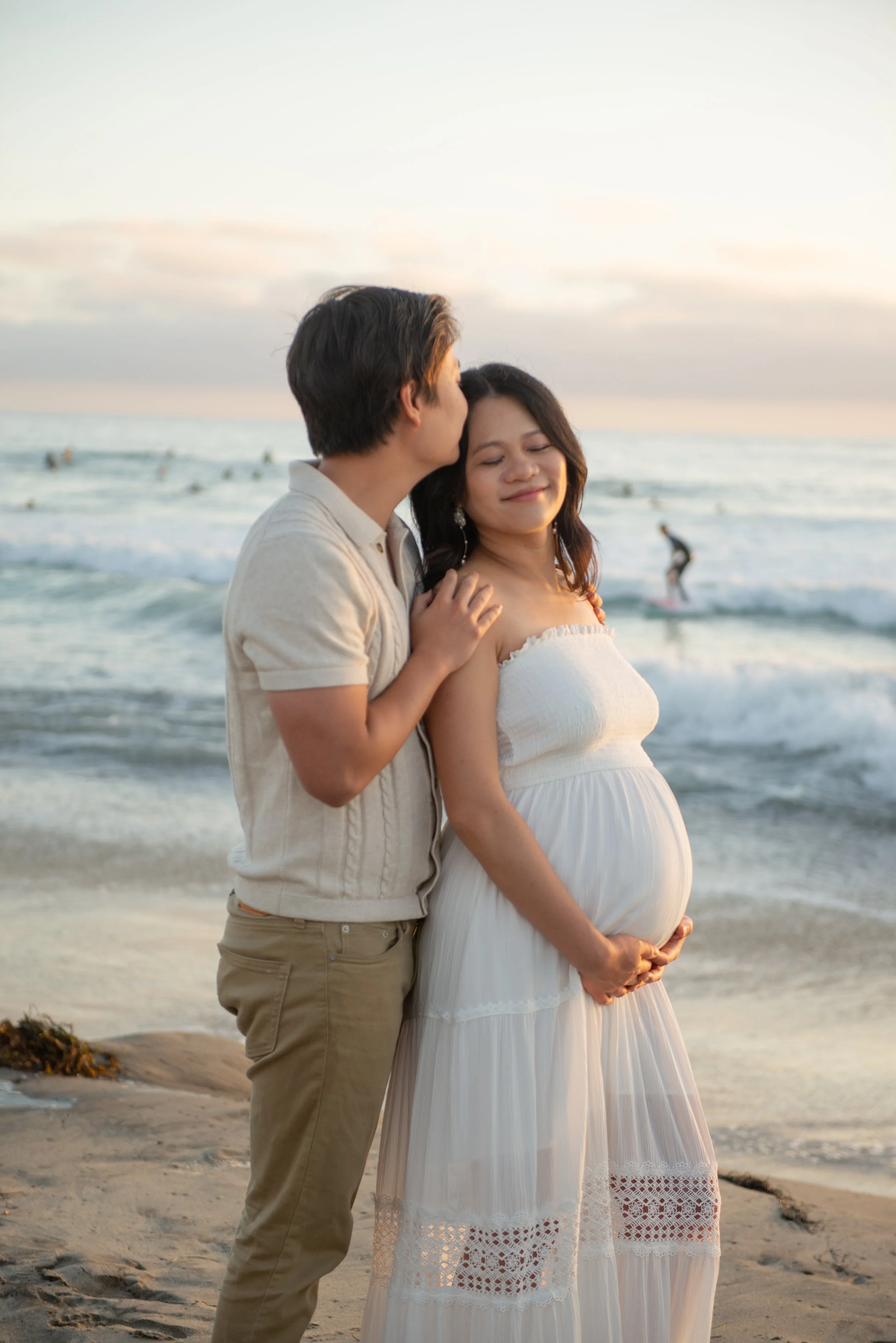 Becca and Daniel Del Mar Beach Maternity Session-206.jpg