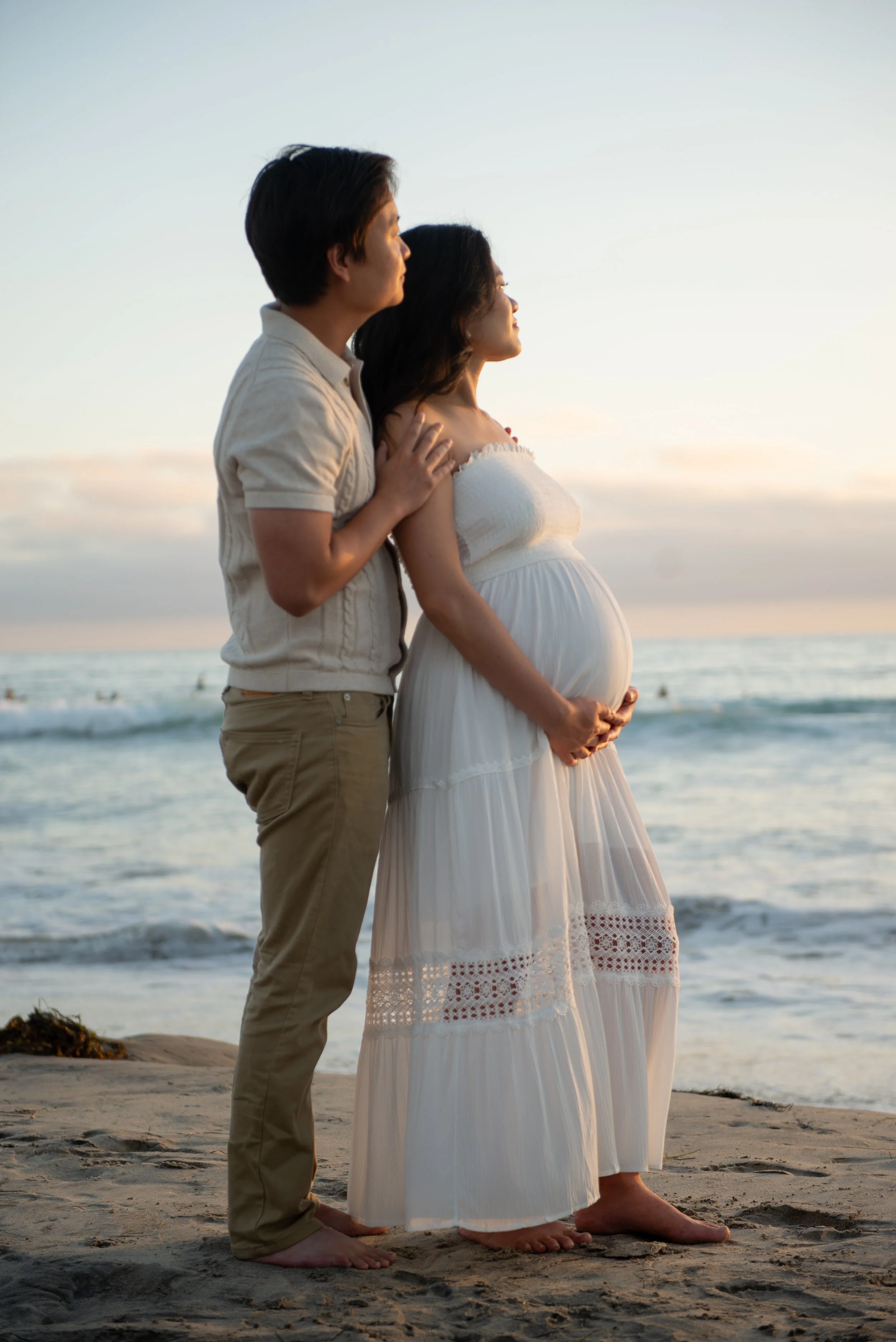 Becca and Daniel Del Mar Beach Maternity Session-209.jpg
