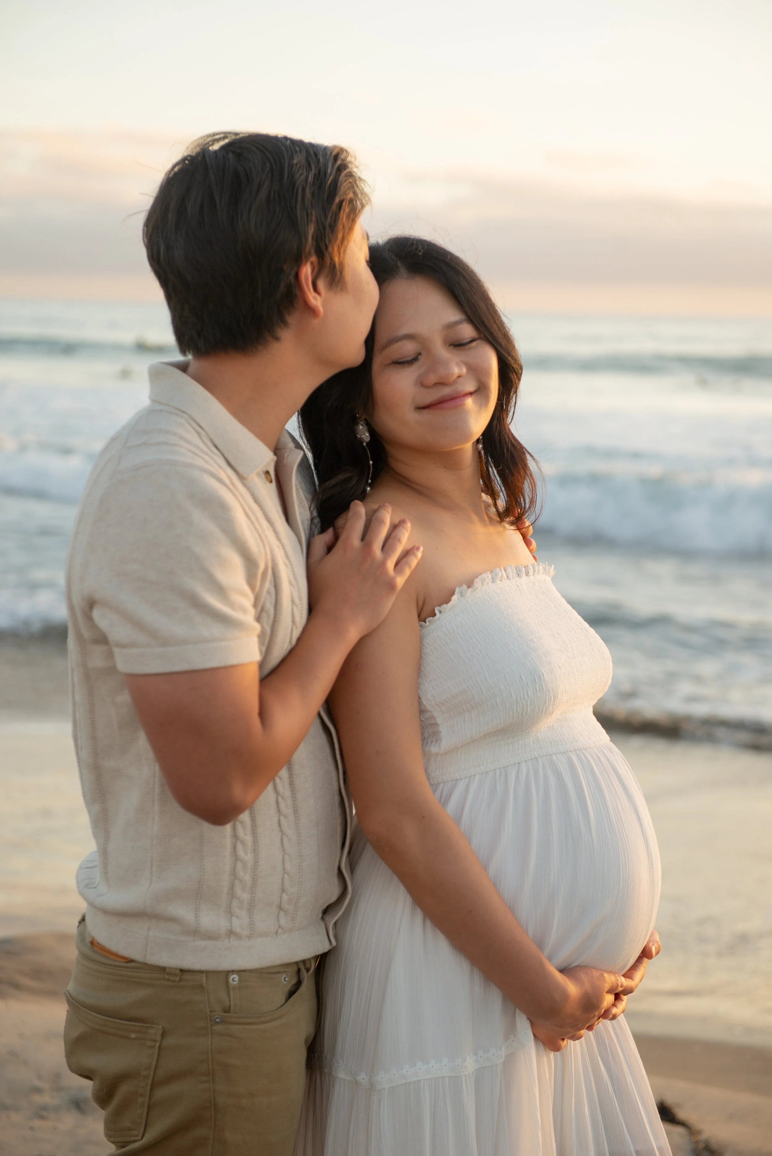 Becca and Daniel Del Mar Beach Maternity Session-205.jpg