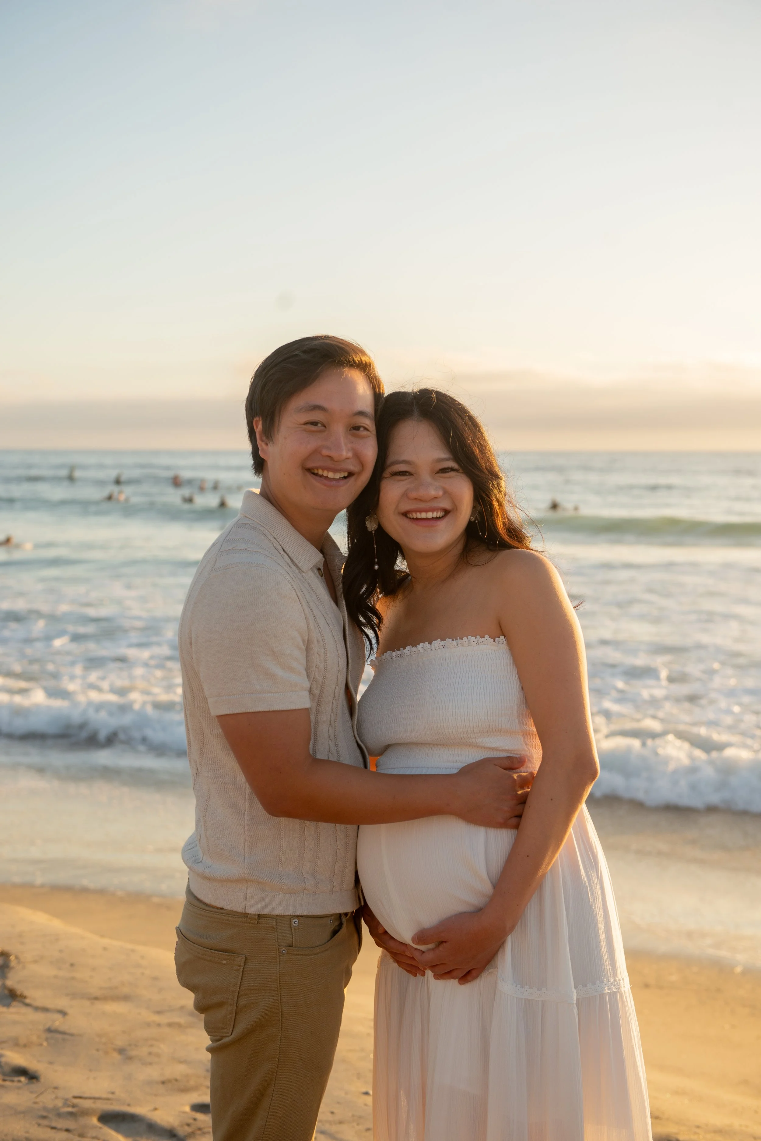 Becca and Daniel Del Mar Beach Maternity Session-166.jpg