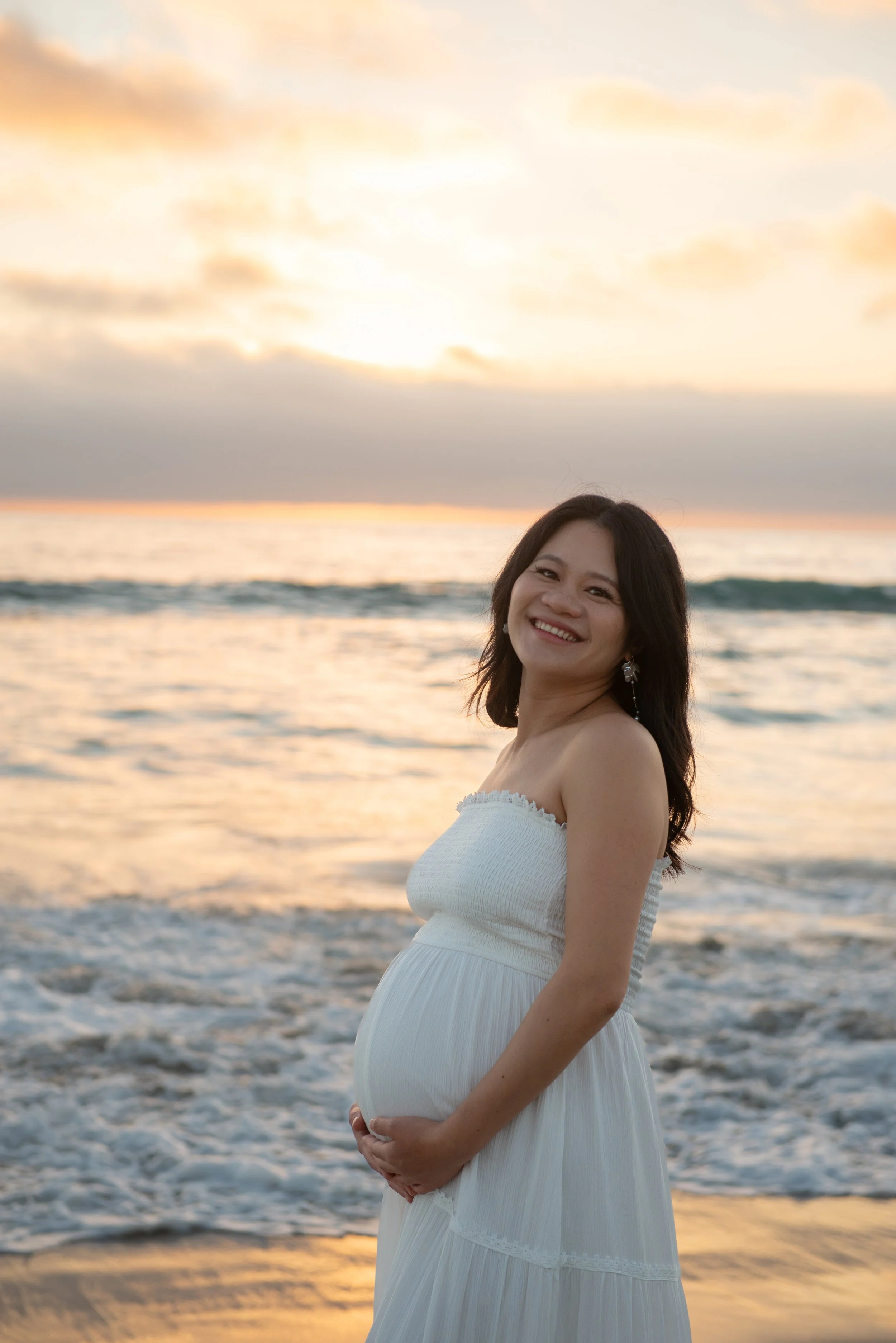 Becca and Daniel Del Mar Beach Maternity Session-234.jpg