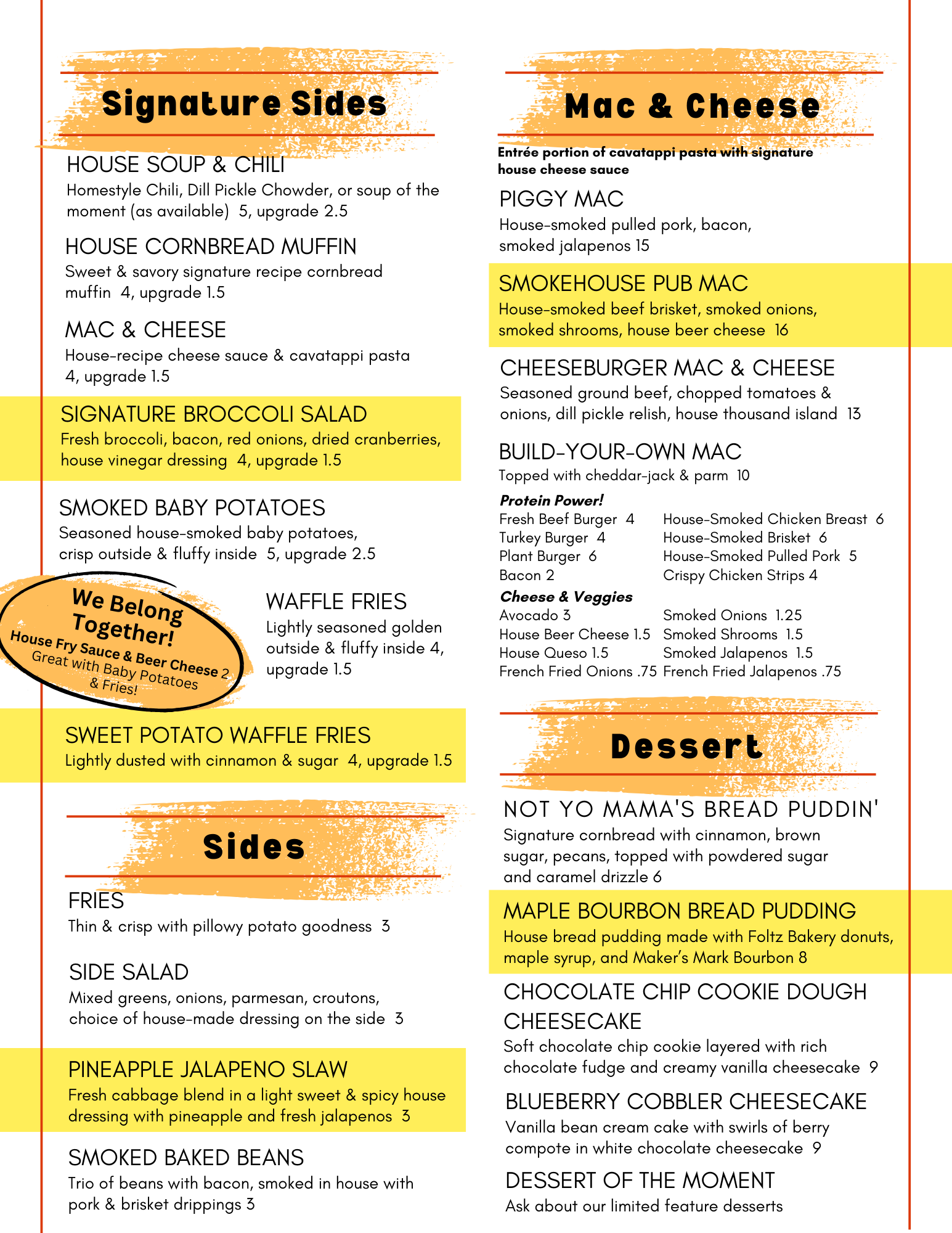 Food Menus — Fireside Craft Burgers & Brews