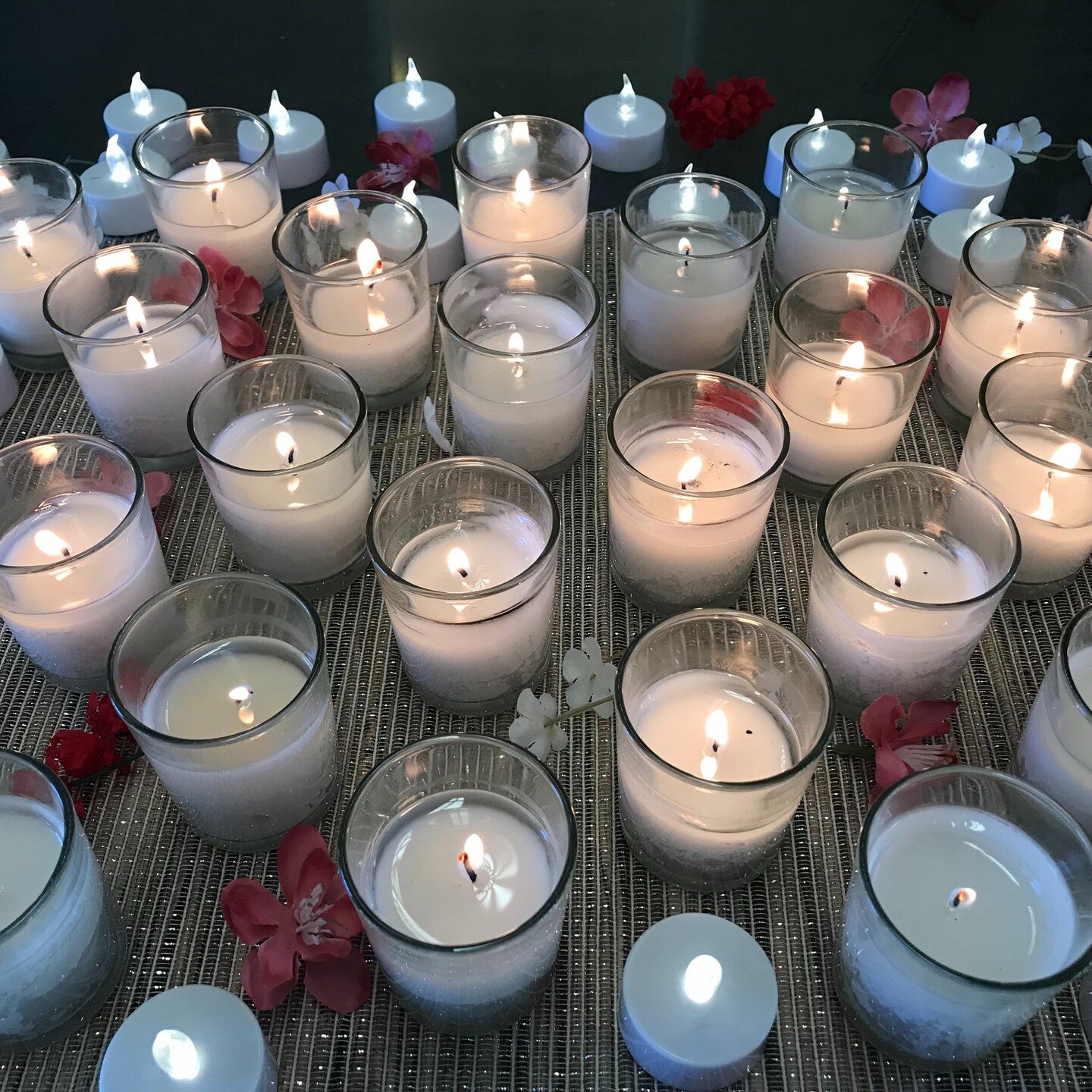 On May 29, we dedicated our regular worship service to honor the 32 people killed in the Robb Elementary School, Tops Supermarket, and Geneva Presbyterian Church shootings. We had 32 candles honoring those killed, surrounded by smaller candles repres