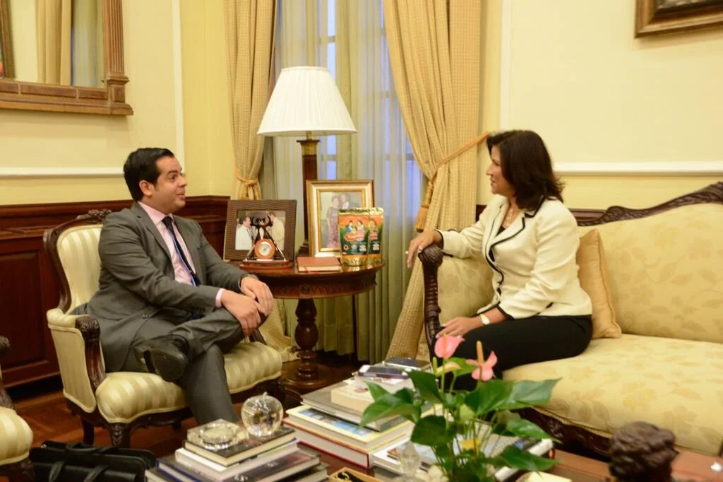 Rui Delgado and Margarita Cedeño, Vice-President of the Dominican Republic.-