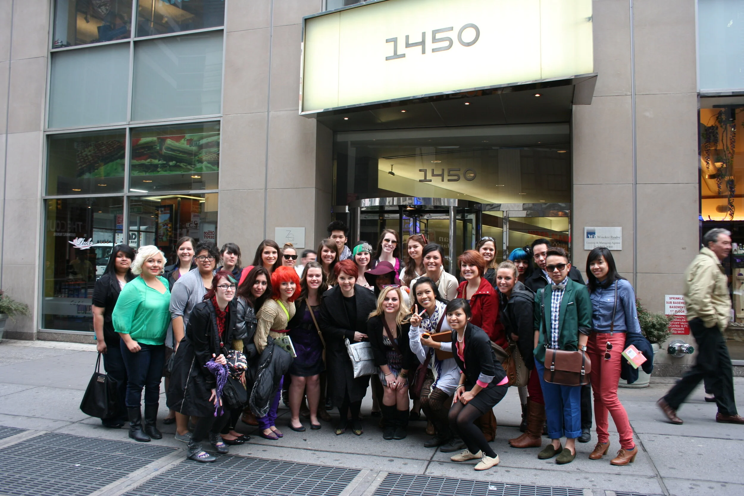 Rachel Anderson with students study tour NYC.JPG