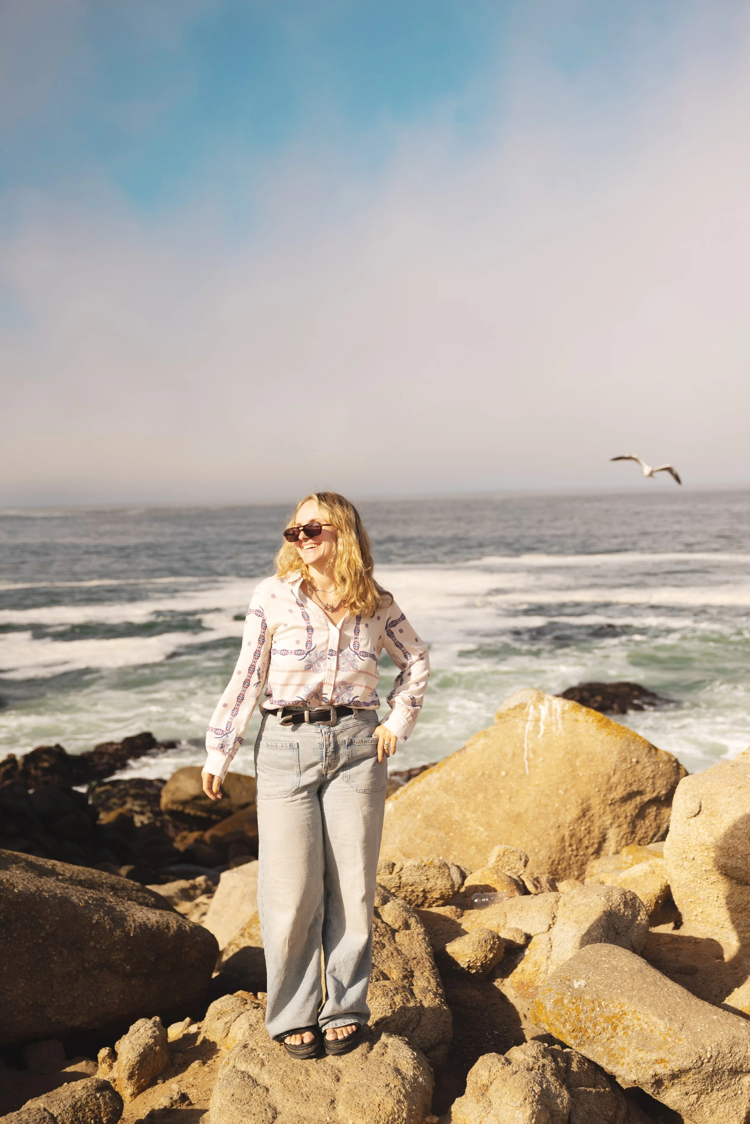 girl on lover's point beach monterey