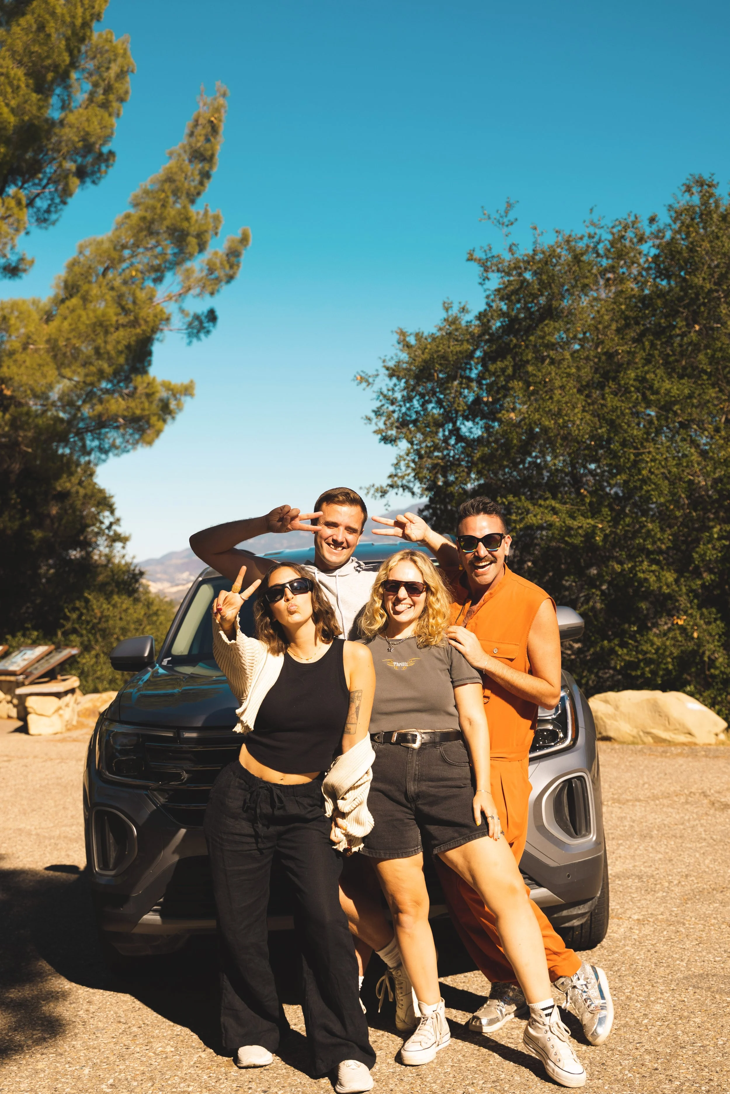 4 friends on a california road trip