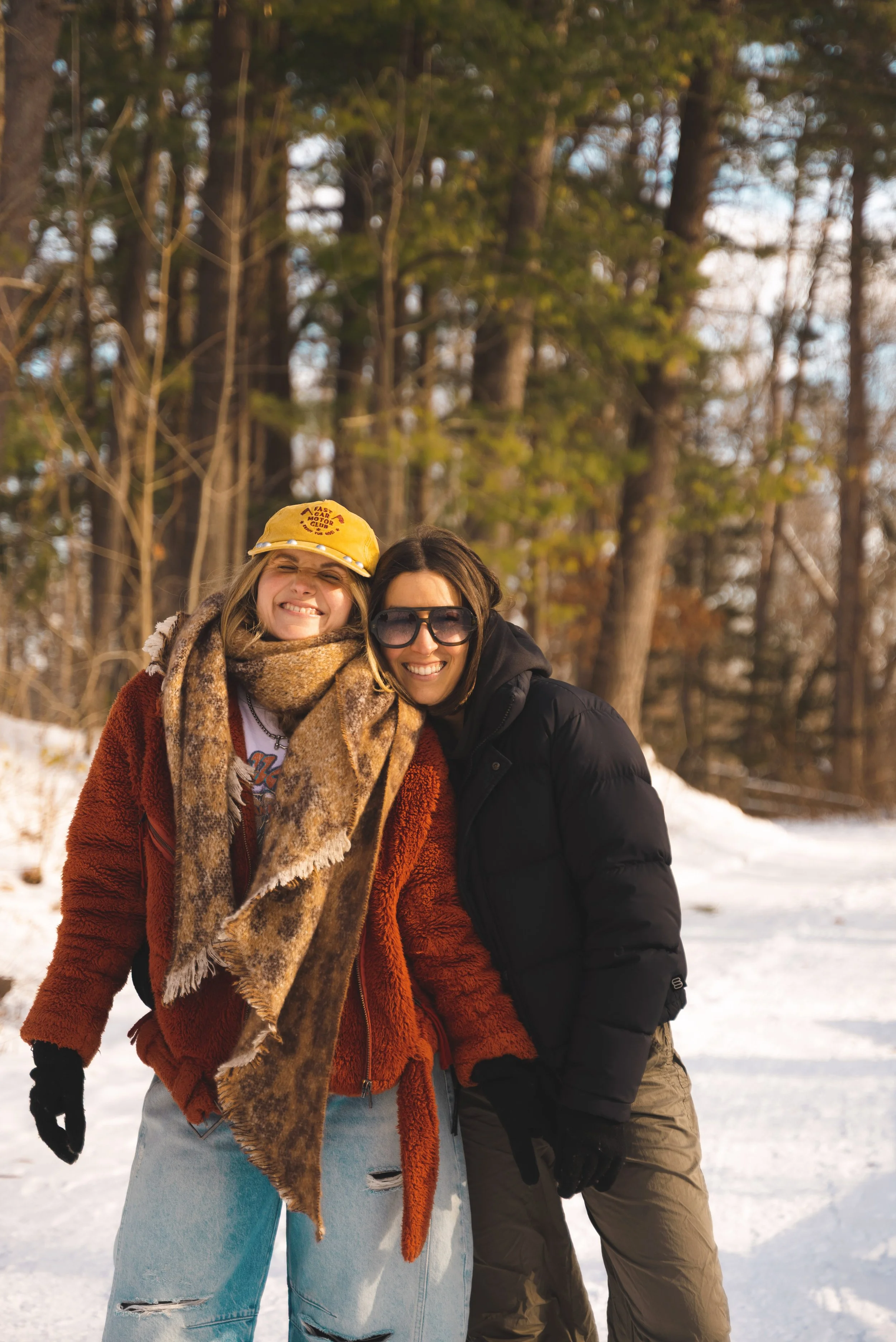 two girls walking in nichols arboretum in ann arbor