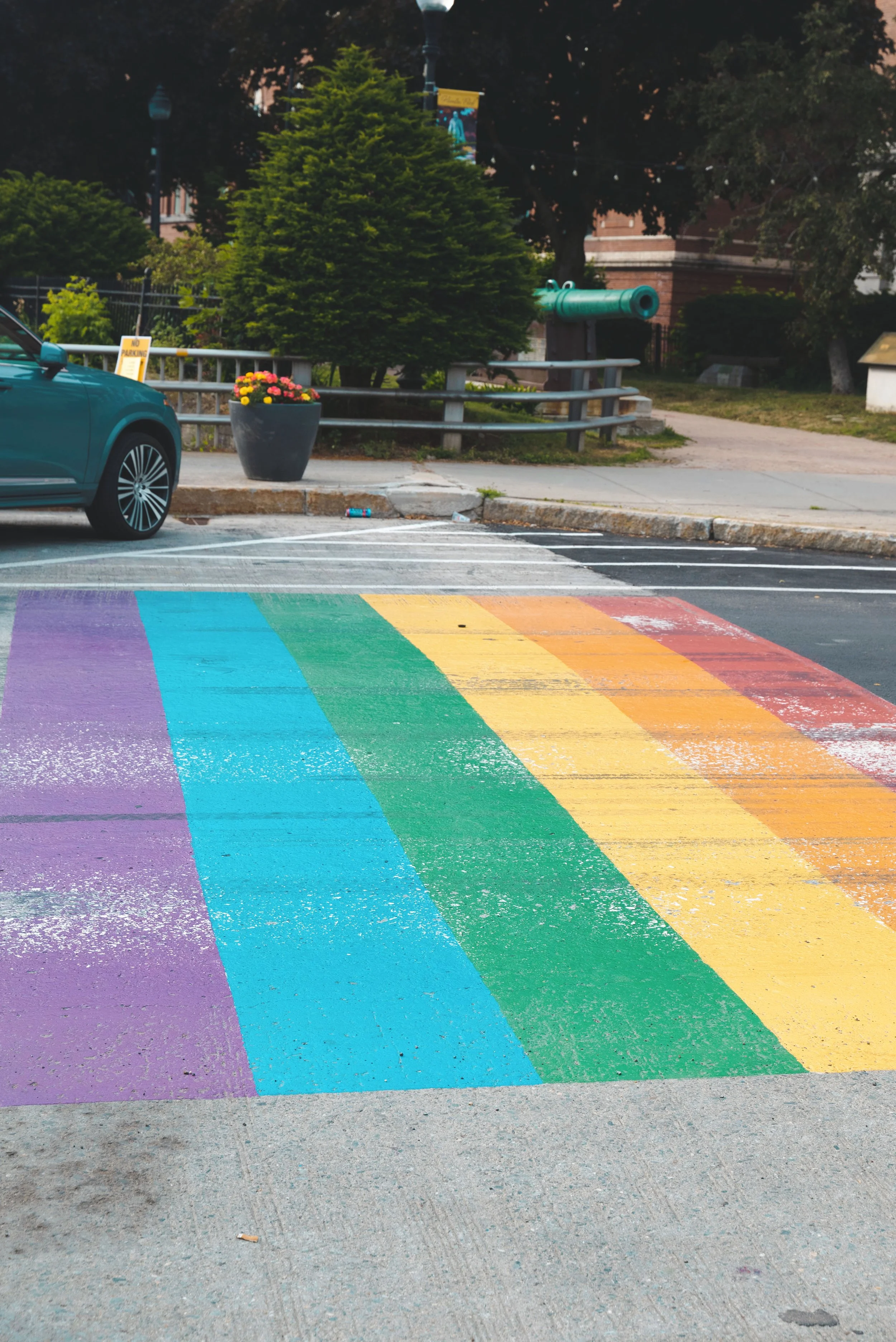 rainbow crosswalk in bangor maine